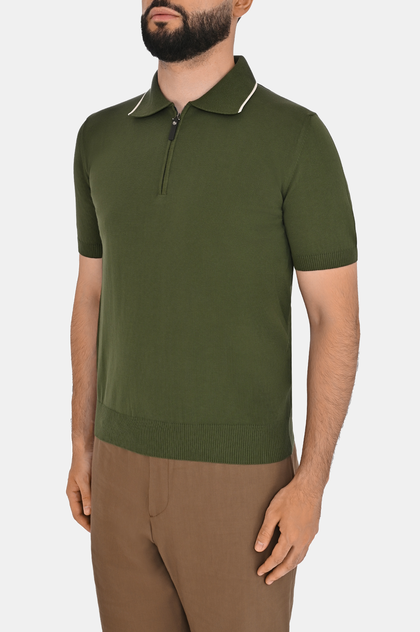 Поло CANALI MK02261 C1052, цвет: Зеленый, Мужской