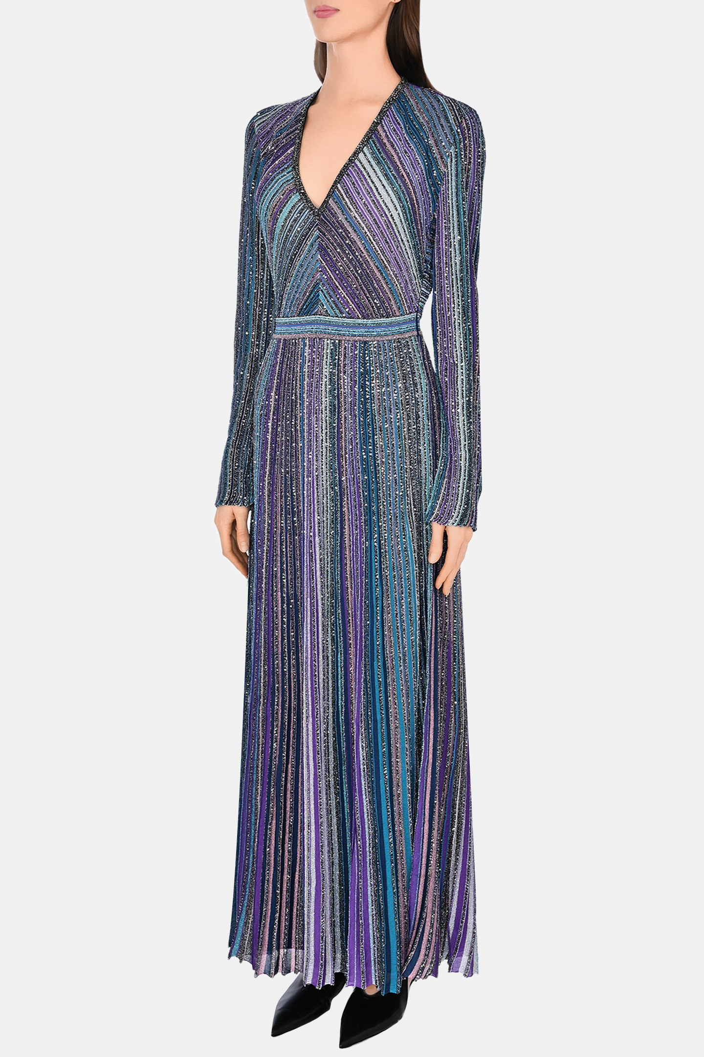 Платье с v-образным вырезом MISSONI DS24WG1M-BK039E, цвет: Разноцветный, Женский