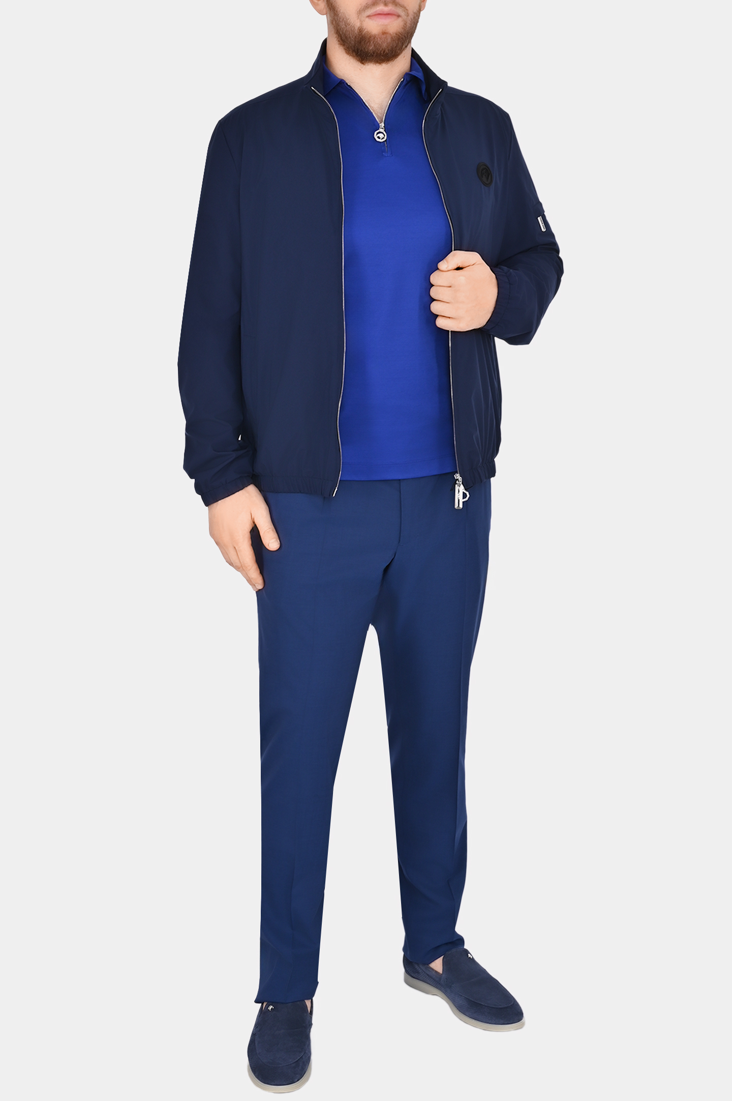 Куртка из полиэстера с логотипом STEFANO RICCI M6J4100010 PL001H/1/SAC64, цвет: Темно-синий, Мужской