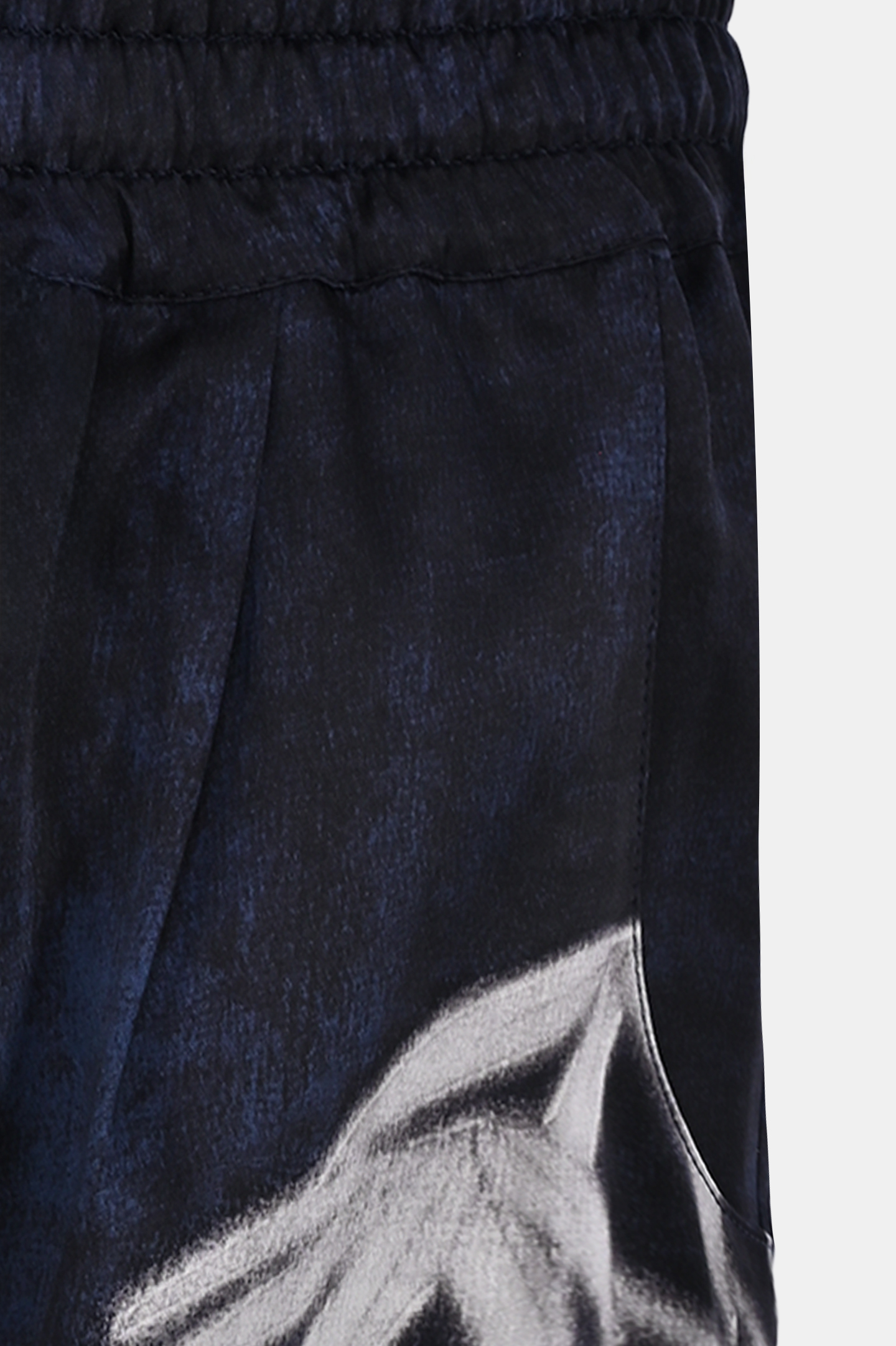 Широкие шелковые брюки с принтом KITON D48122K0978C1, цвет: Синий, Женский