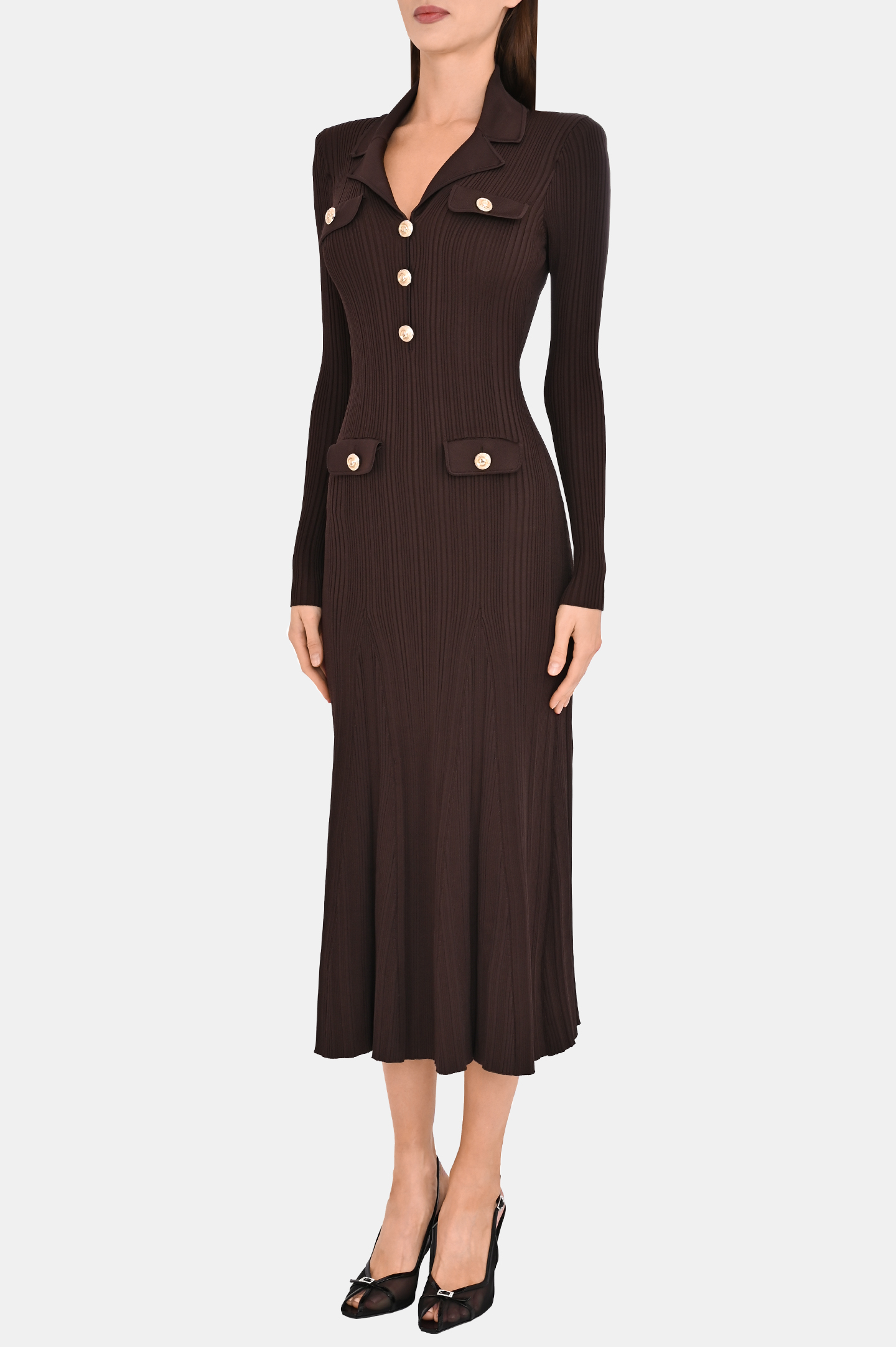 Платье SELF PORTRAIT RS25038MBR, цвет: Коричневый, Женский