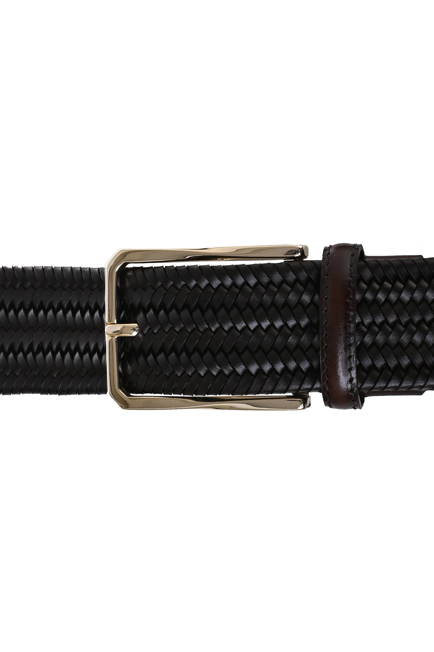 Плетеный кожаный ремень CANALI KA00441 50C, цвет: Темно-коричневый, Мужской