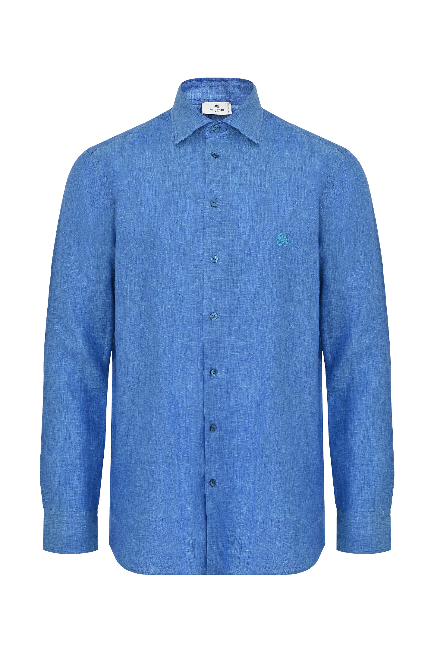 Рубашка из льна ETRO MRIB0002 99TU3D1, цвет: Синий, Мужской