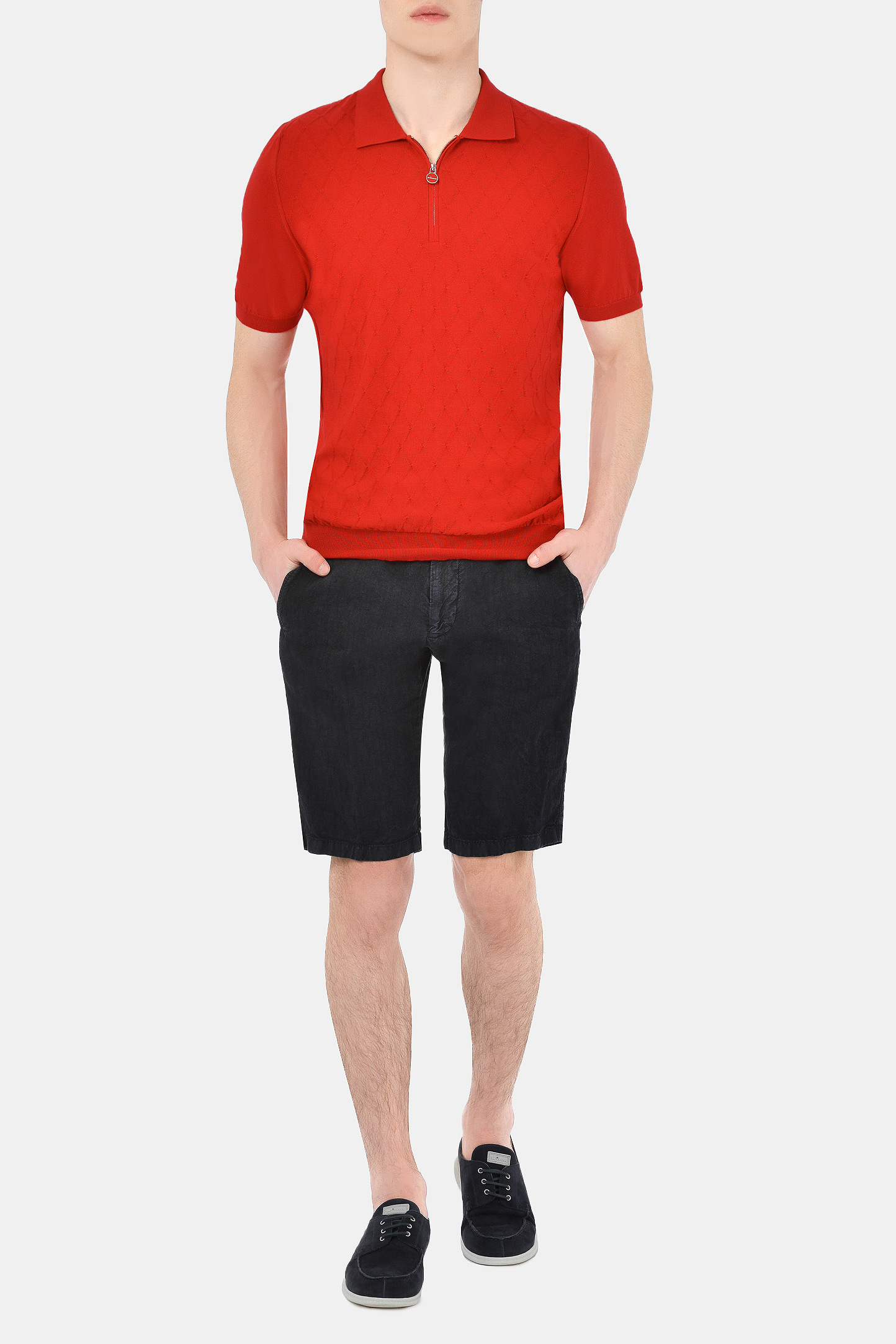 Поло KITON UK1247E21K, цвет: Красный, Мужской