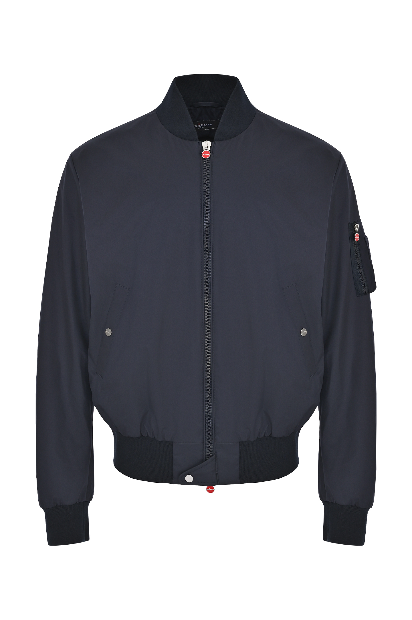 Куртка-бомбер из полиэстера с карманами KITON UW1781V0835C0, цвет: Темно-синий, Мужской