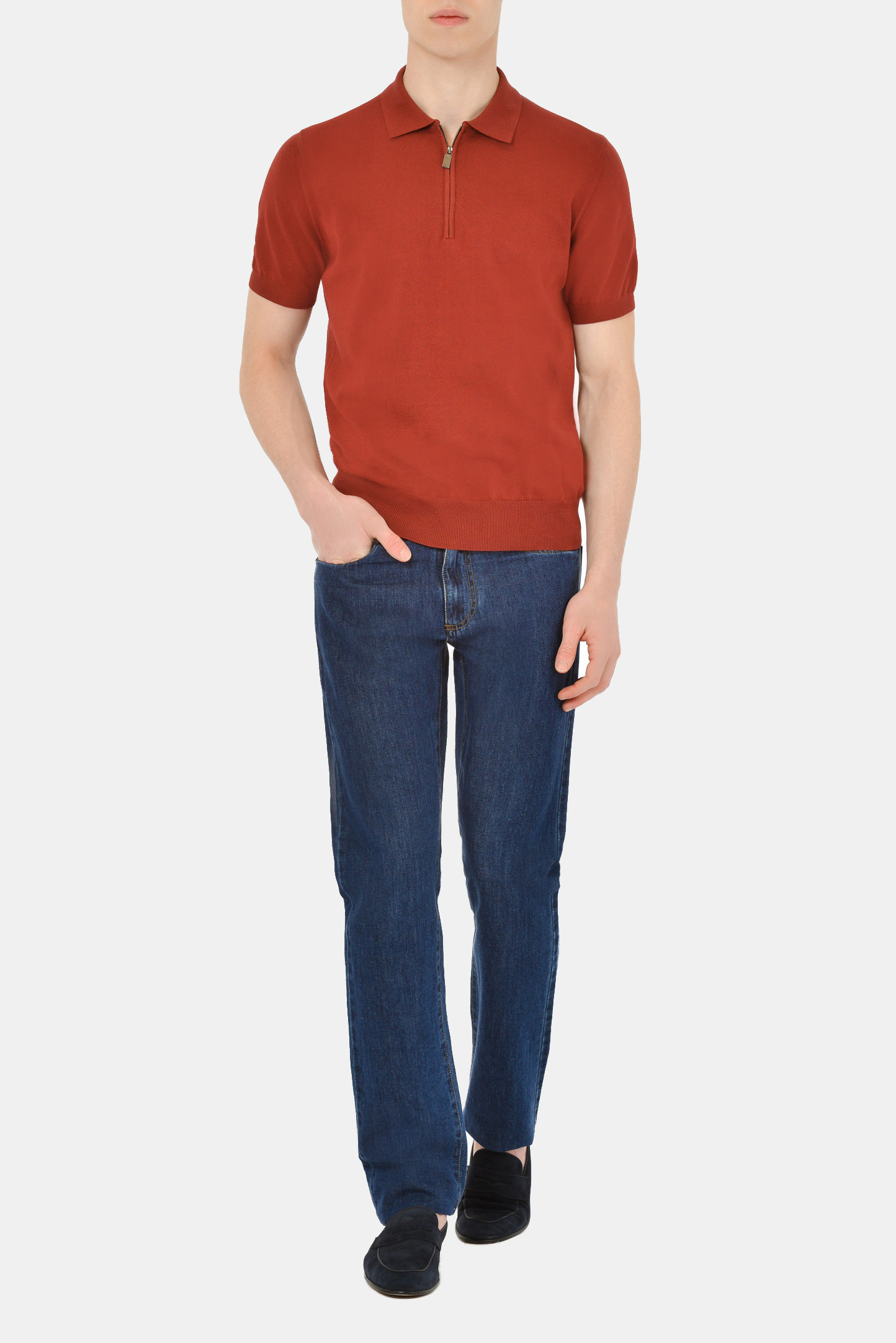 Джемпер (Поло) CANALI MK00145/903, цвет: Бордовый, Мужской