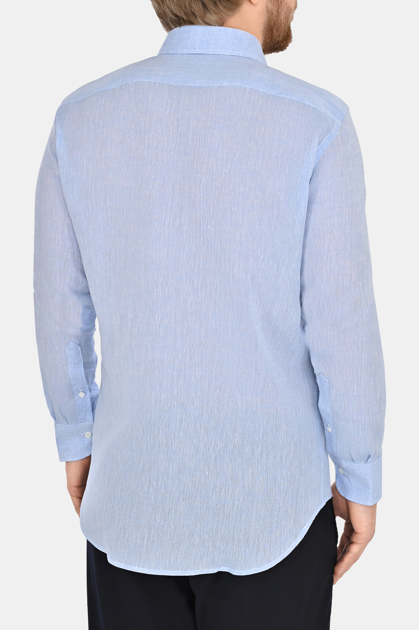 Льняная классическая рубашка CANALI GL03099 L777, цвет: Голубой, Мужской