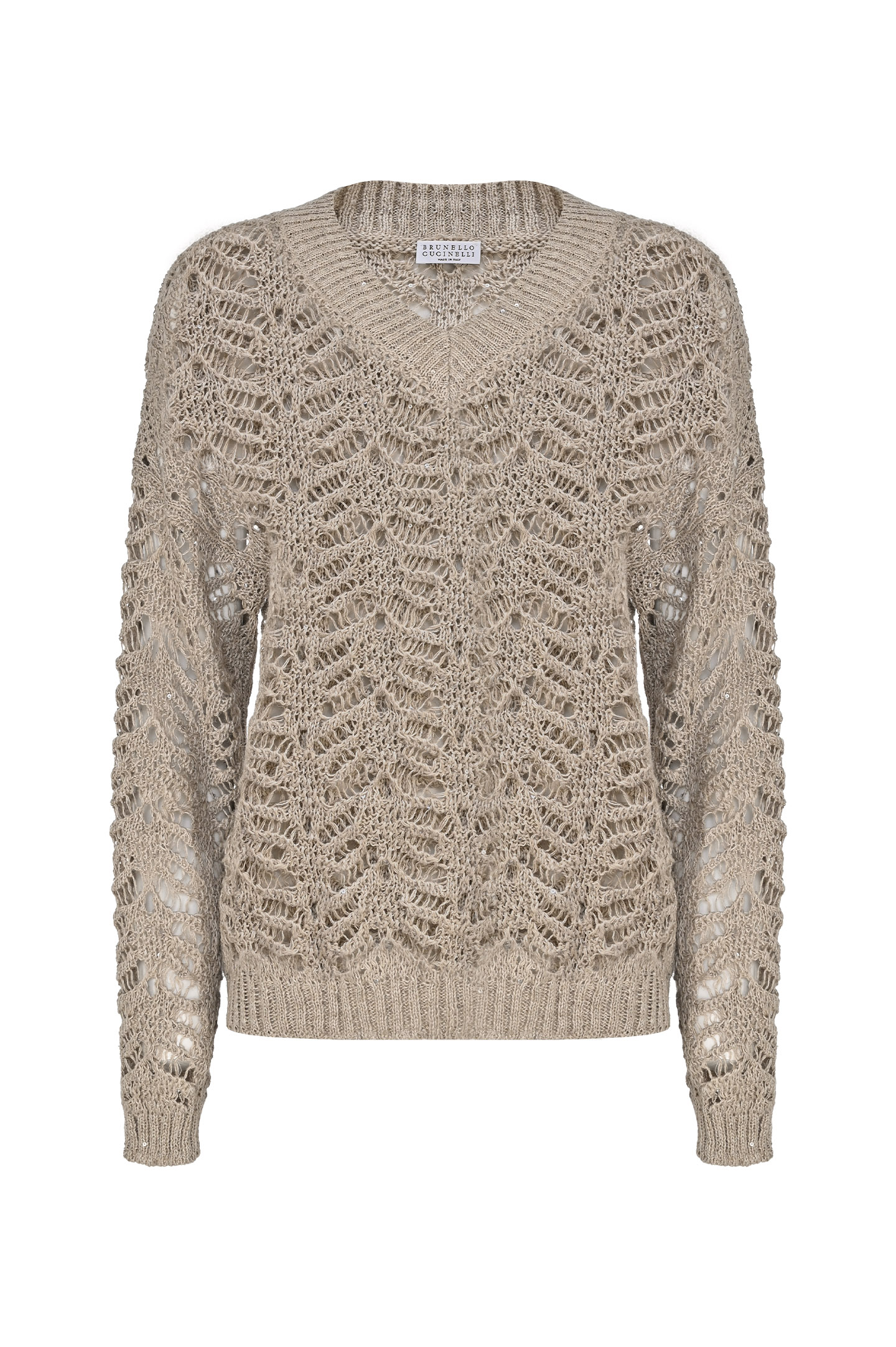 Свитер (Джемпер) BRUNELLO  CUCINELLI MGD562302, цвет: Светло-бежевый, Женский