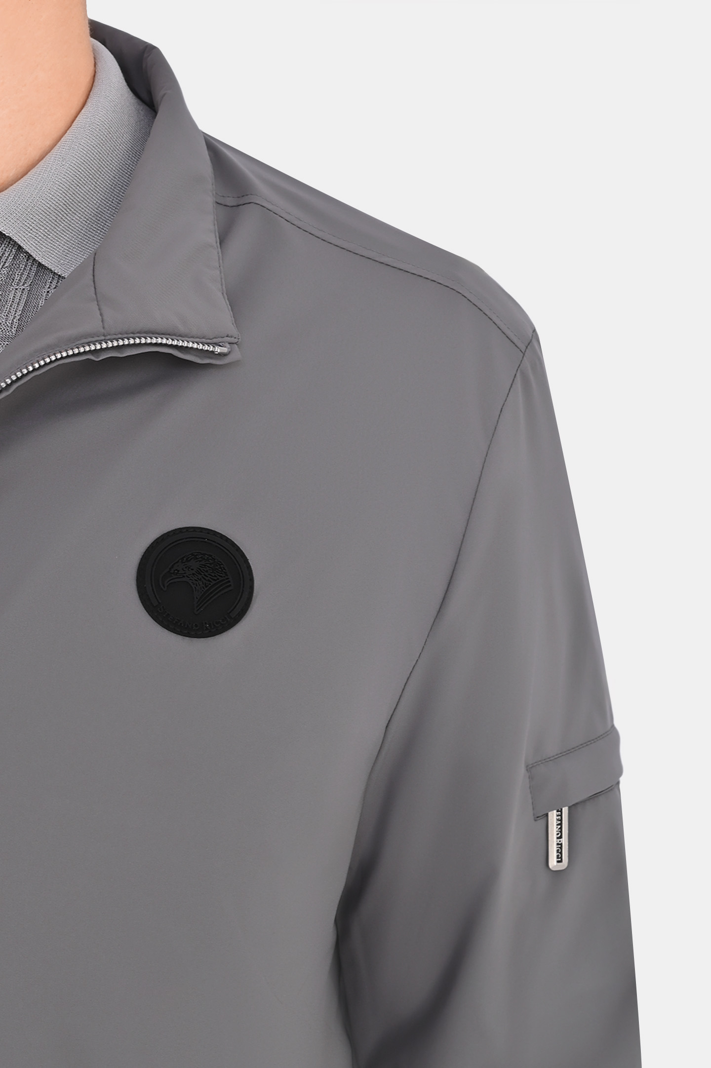 Куртка из полиэстера с логотипом STEFANO RICCI M6J4100010 PL001H/SAC6411, цвет: Серый, Мужской
