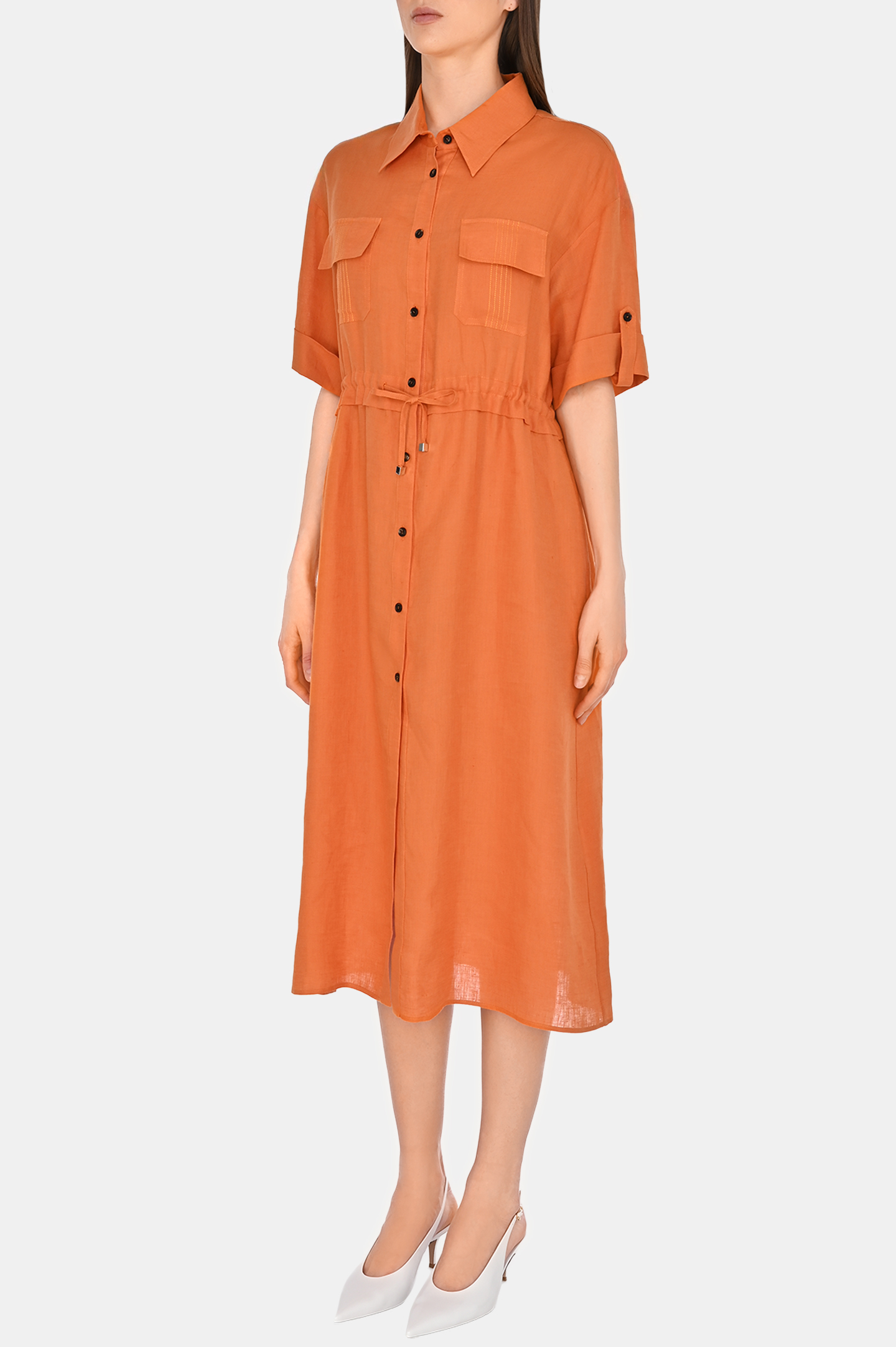 Платье KITON D59366H092850, цвет: Оранжевый, Женский
