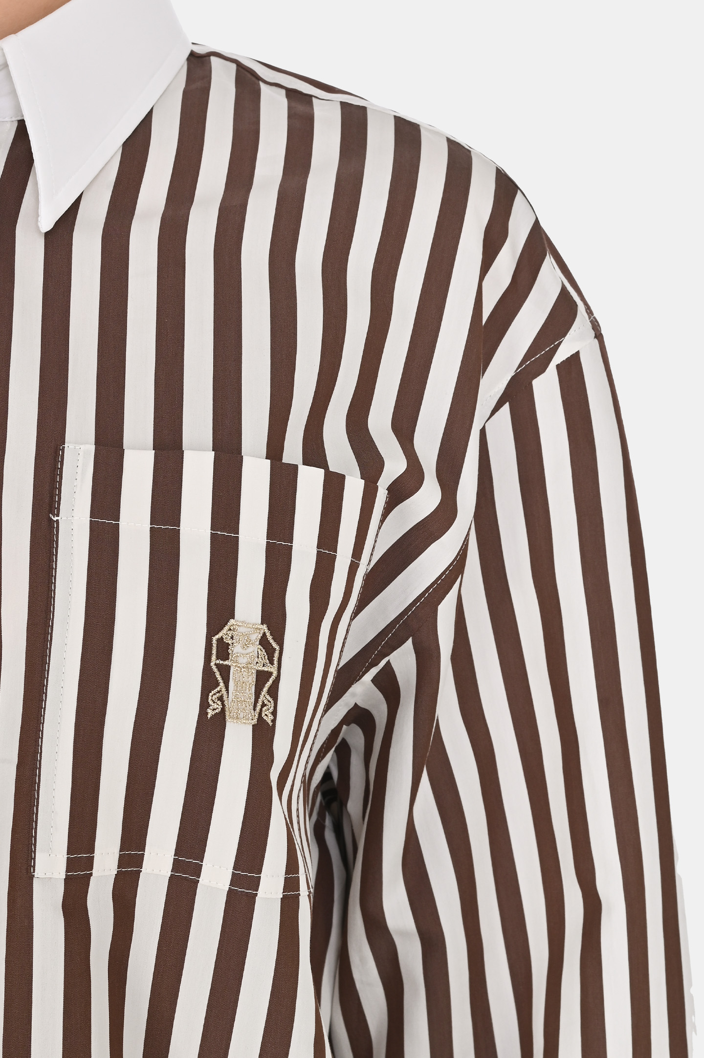 Рубашка BRUNELLO  CUCINELLI MH757RF226, цвет: Коричневый, Женский