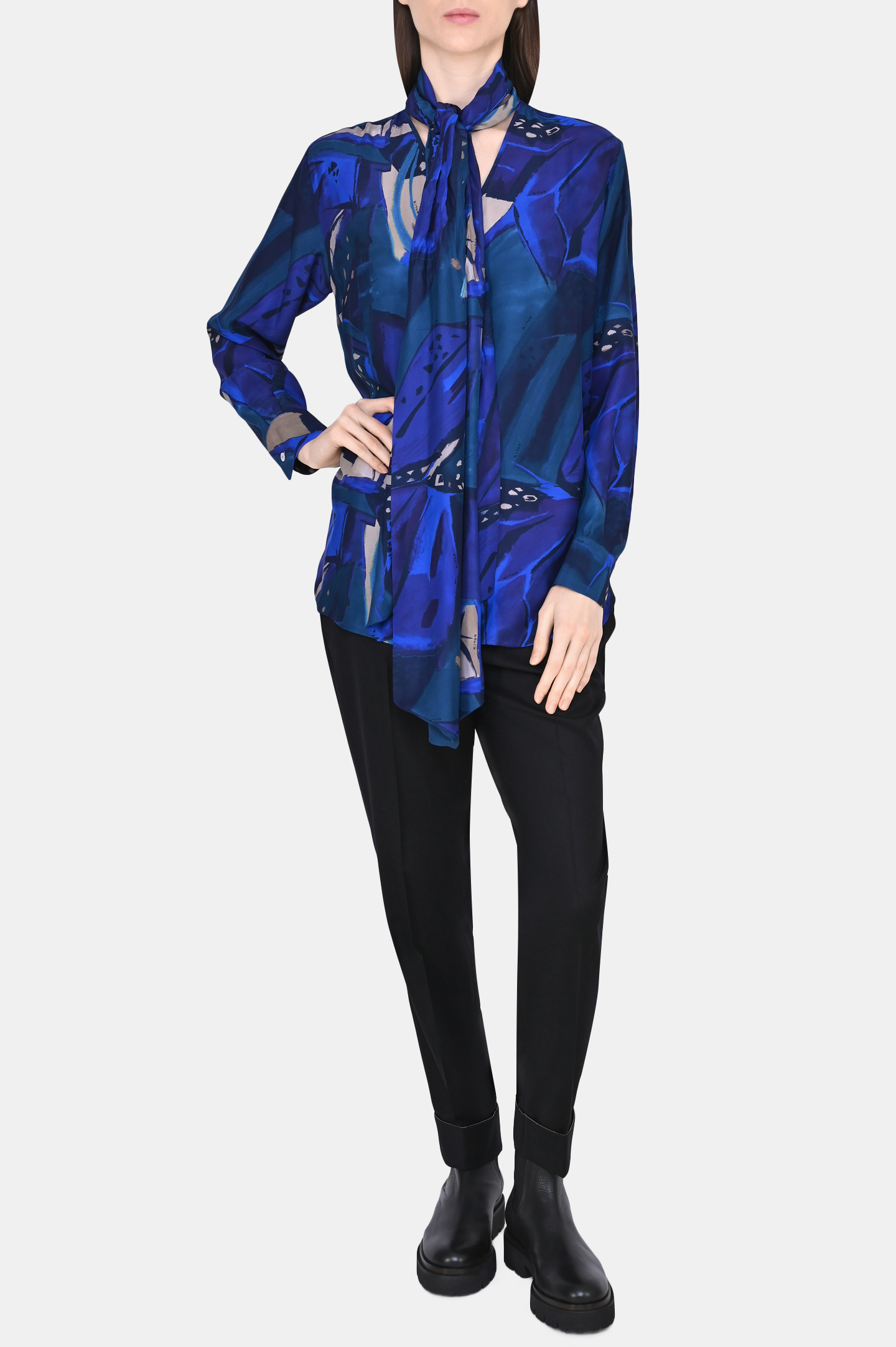 Блуза KITON D50401K0553, цвет: Синий, Женский