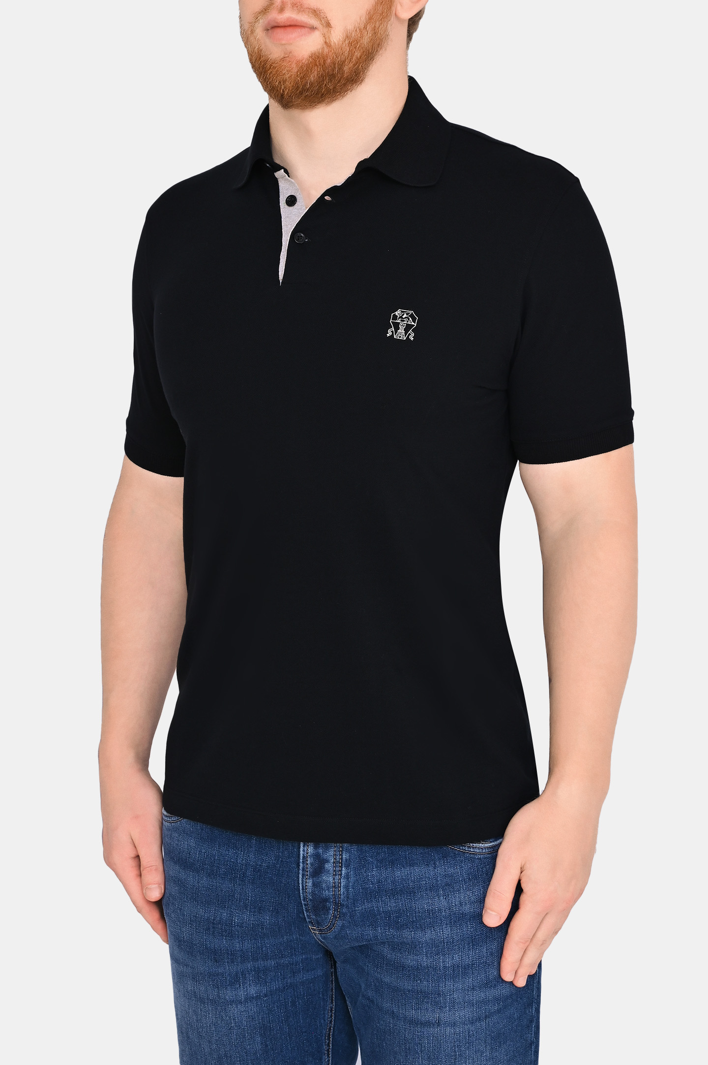 Поло BRUNELLO  CUCINELLI M0T638765, цвет: Черный, Мужской