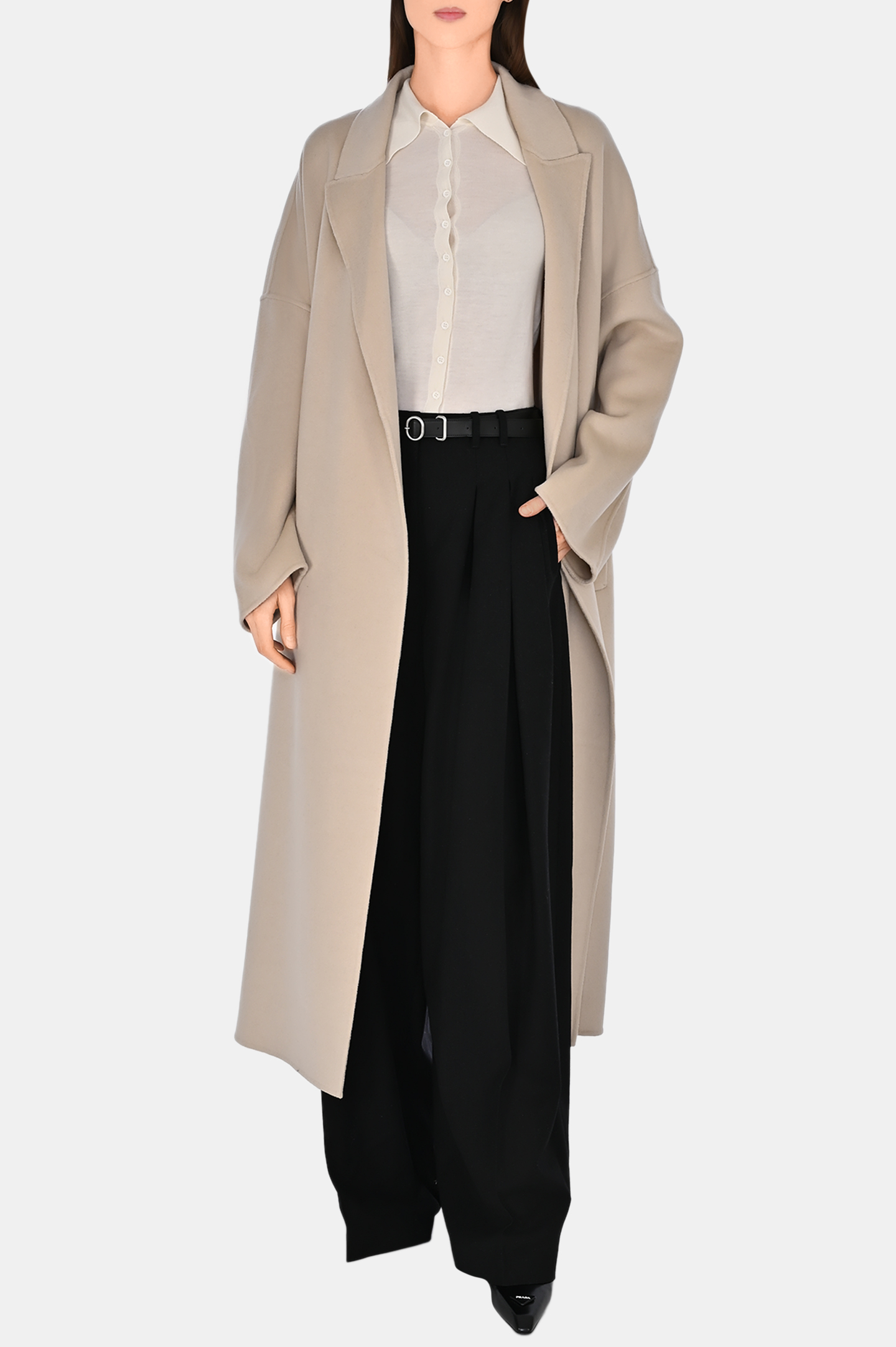 Широкие брюки JIL SANDER J02KA0241 J41398, цвет: Черный, Женский