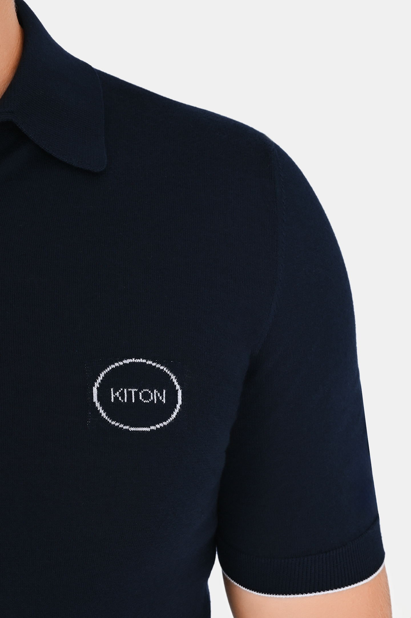 Поло с логотипом KITON UMK0463V10, цвет: Темно-синий, Мужской