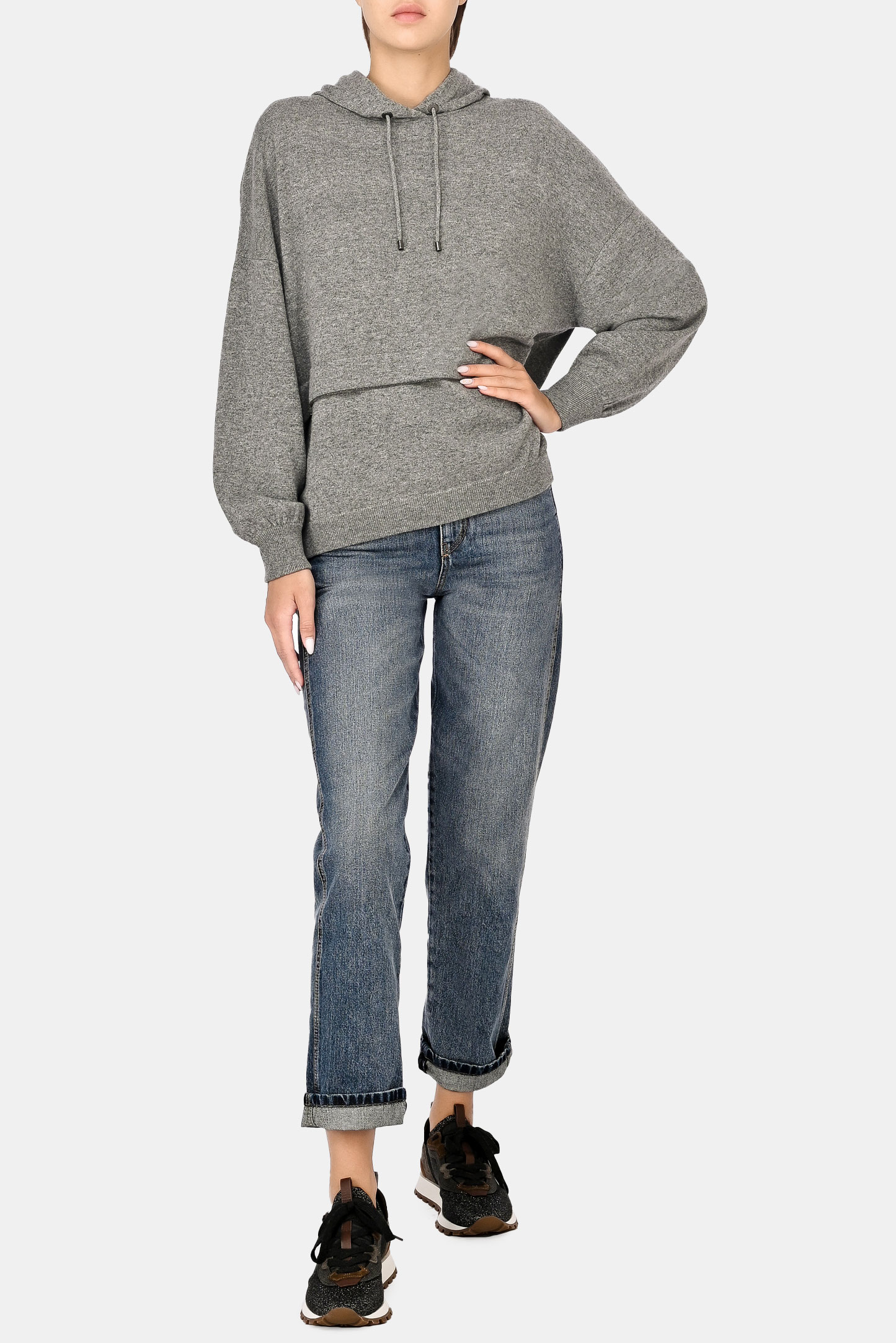 Худи BRUNELLO  CUCINELLI M16127809, цвет: Серый, Женский