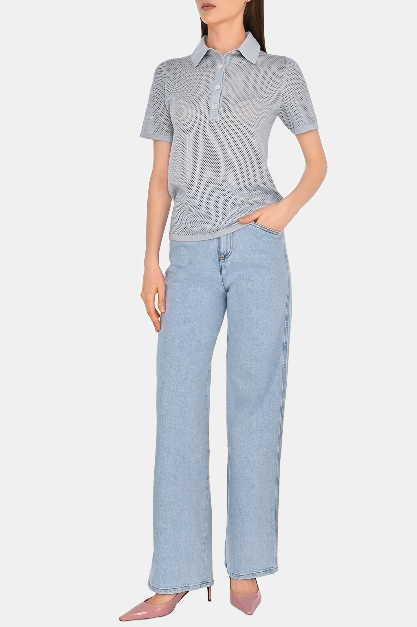 Джинсы KITON DJ53102K0930F0, цвет: Голубой, Женский