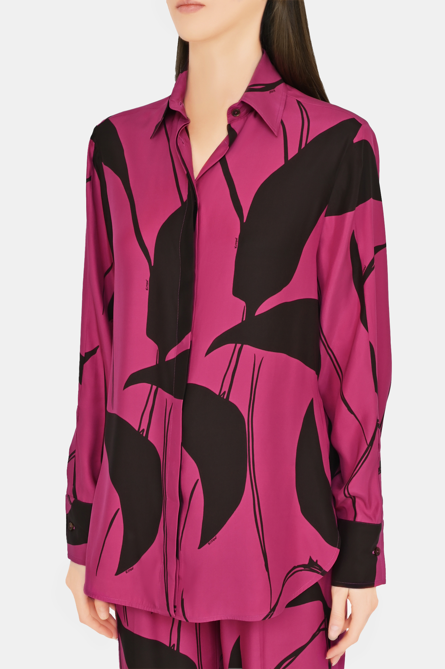 Блуза KITON D55442K0978B0, цвет: Розовый, Женский