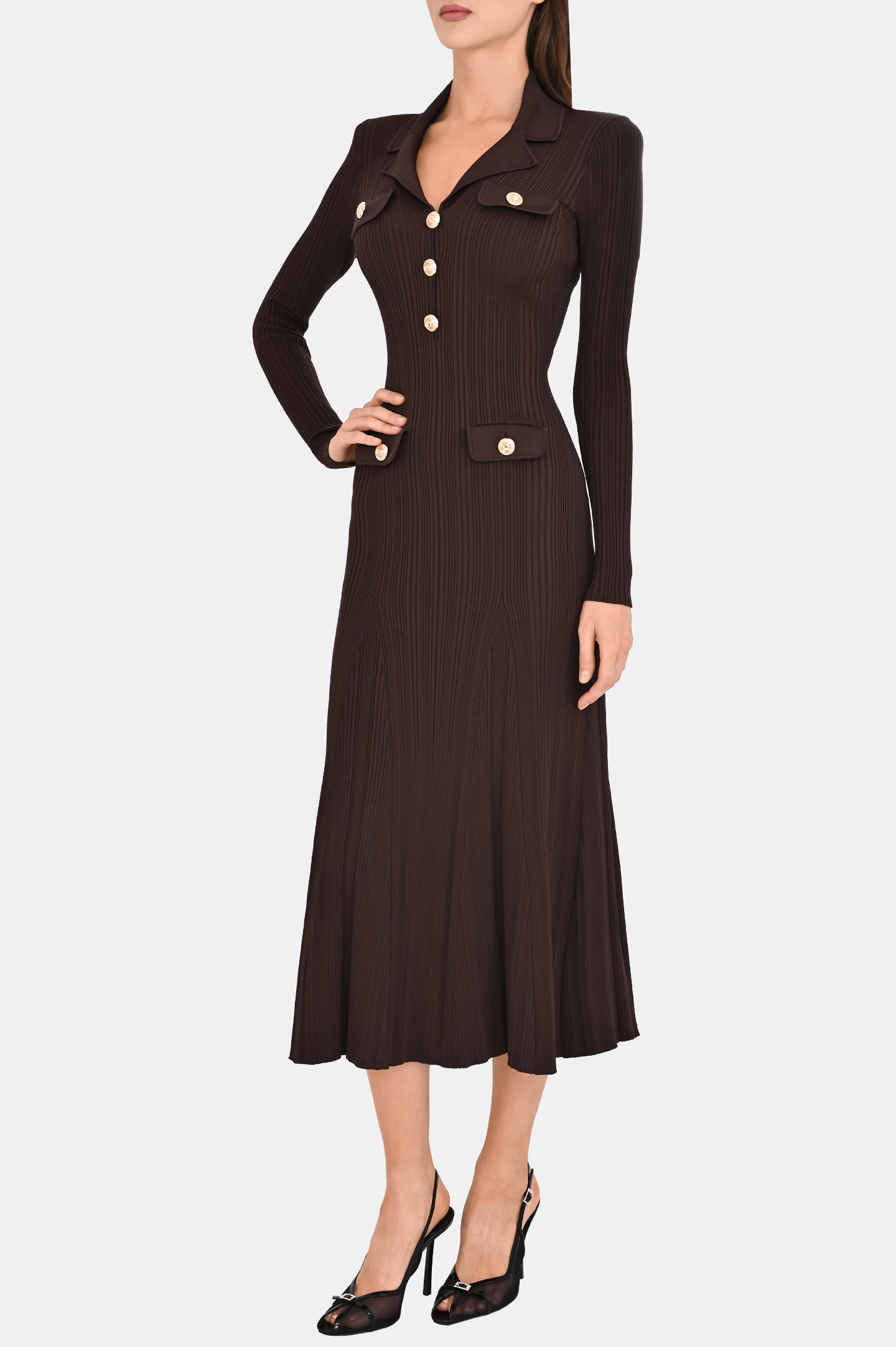 Платье SELF PORTRAIT RS25038MBR, цвет: Коричневый, Женский