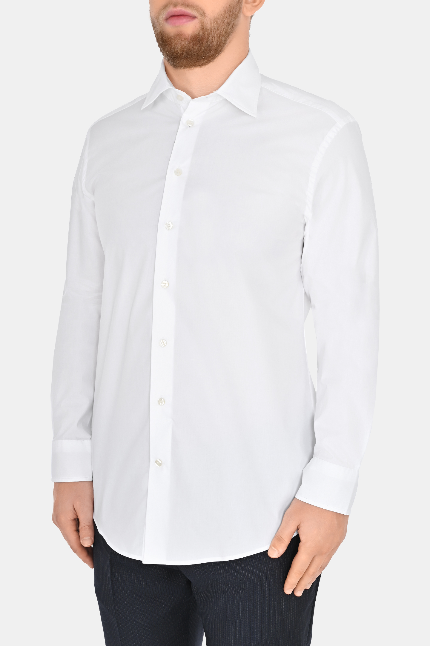 Рубашка из хлопка и эластана ETRO MRIB0001 AV202, цвет: Белый, Мужской