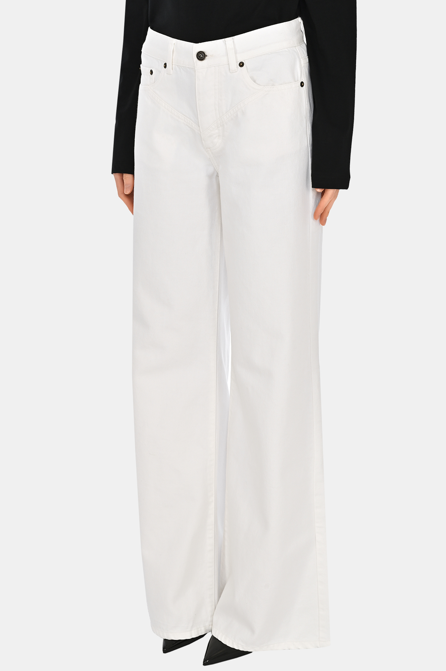 Широкие джинсы JACOB LEE WJP086SS, цвет: Белый, Женский