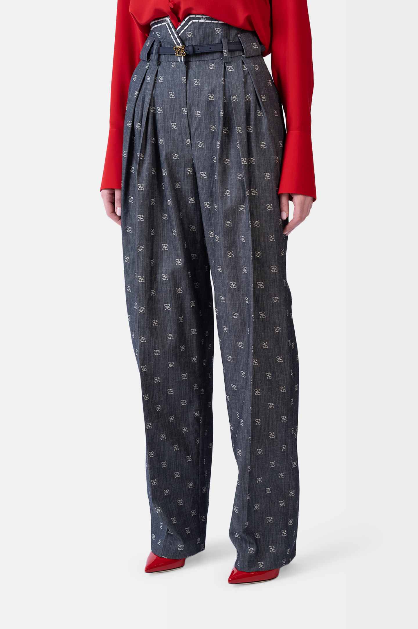 Брюки FENDI FR6242 A5X7, цвет: Синий, Женский