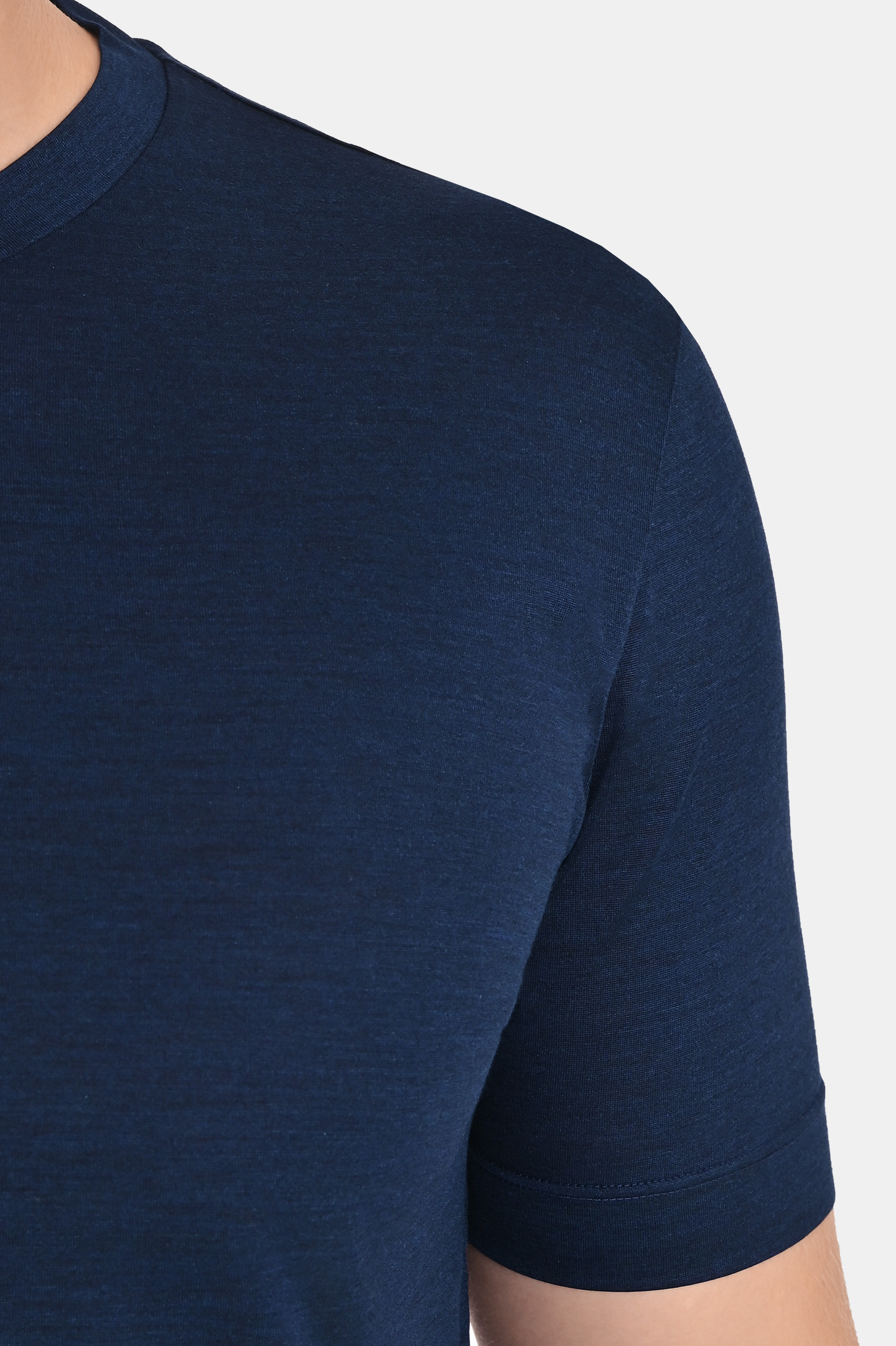 Шелковая футболка CANALI MX01184 T0810/1, цвет: Темно-синий, Мужской