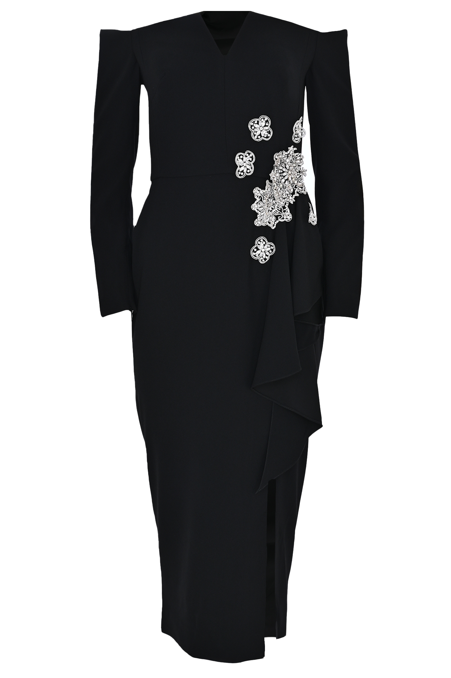 Платье с декором ZUHAIR MURAD PDR24035 CRCA013, цвет: Черный, Женский