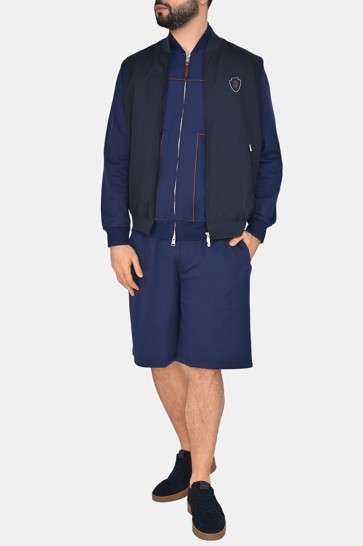 Жилет BRUNELLO  CUCINELLI MB4229083T, цвет: Темно-синий, Мужской