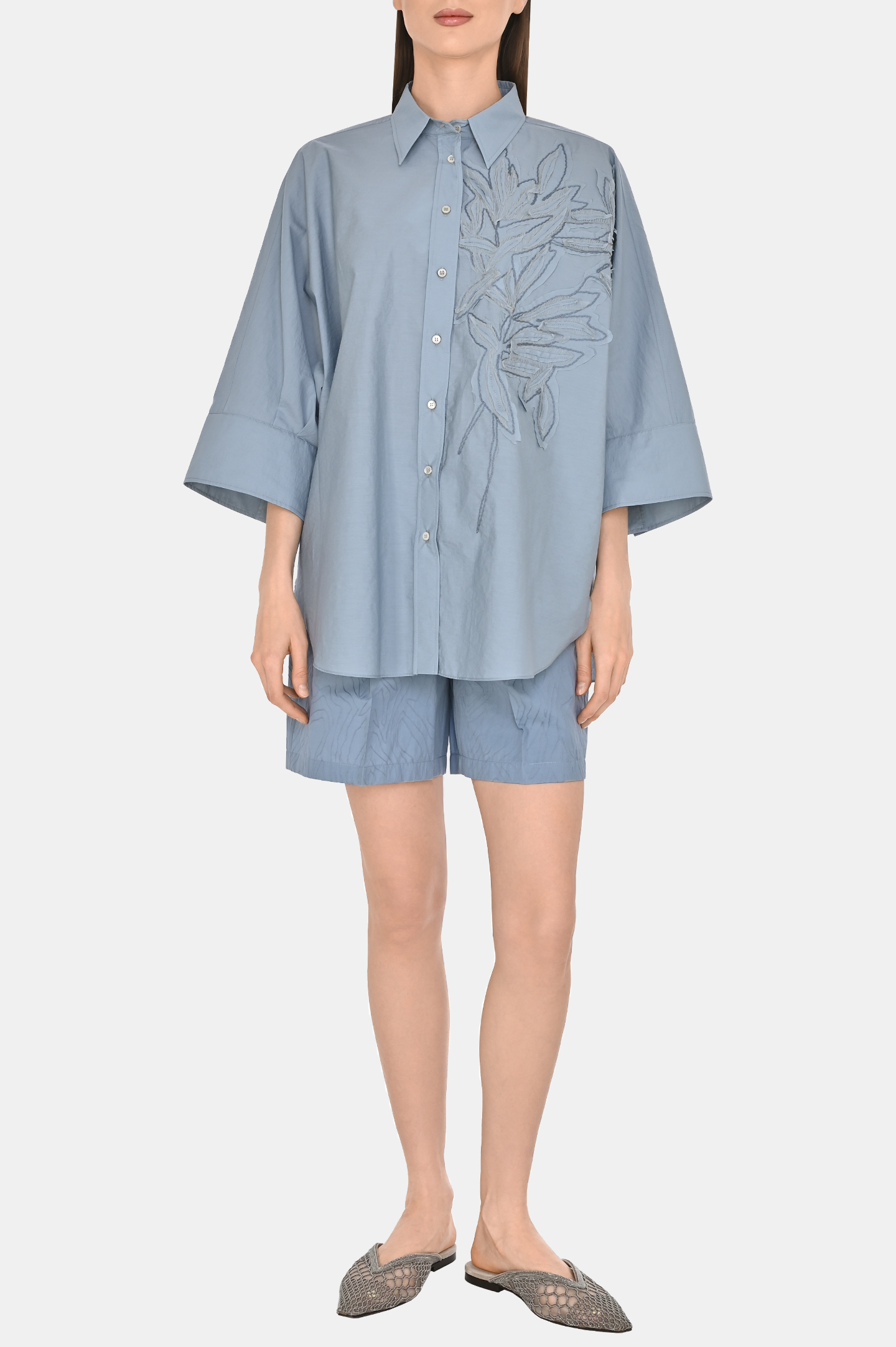 Шорты BRUNELLO  CUCINELLI MQ994HH299, цвет: Голубой, Женский