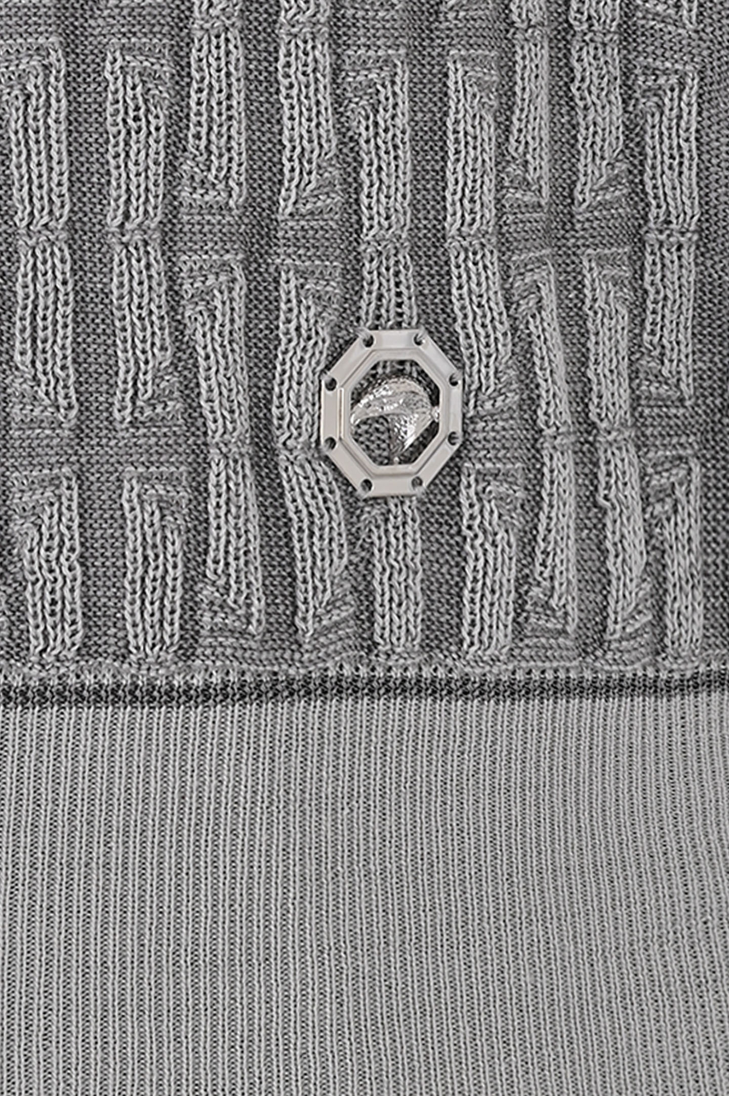 Поло-джемпер из хлопка и шелка STEFANO RICCI K818069P31 F24174, цвет: Серый, Мужской