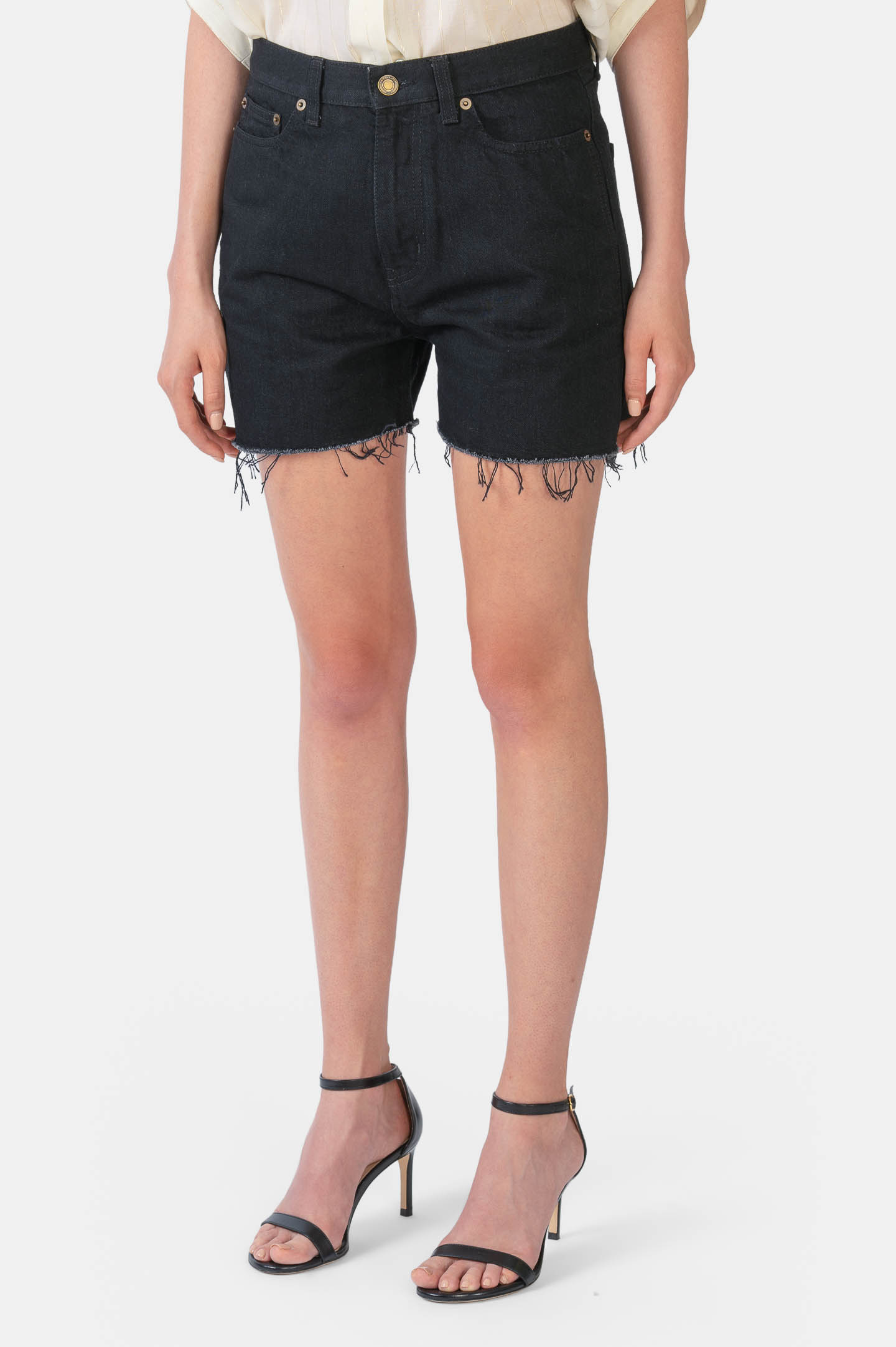 Шорты SAINT LAURENT 611755 YF899 1220, цвет: Черный, Женский