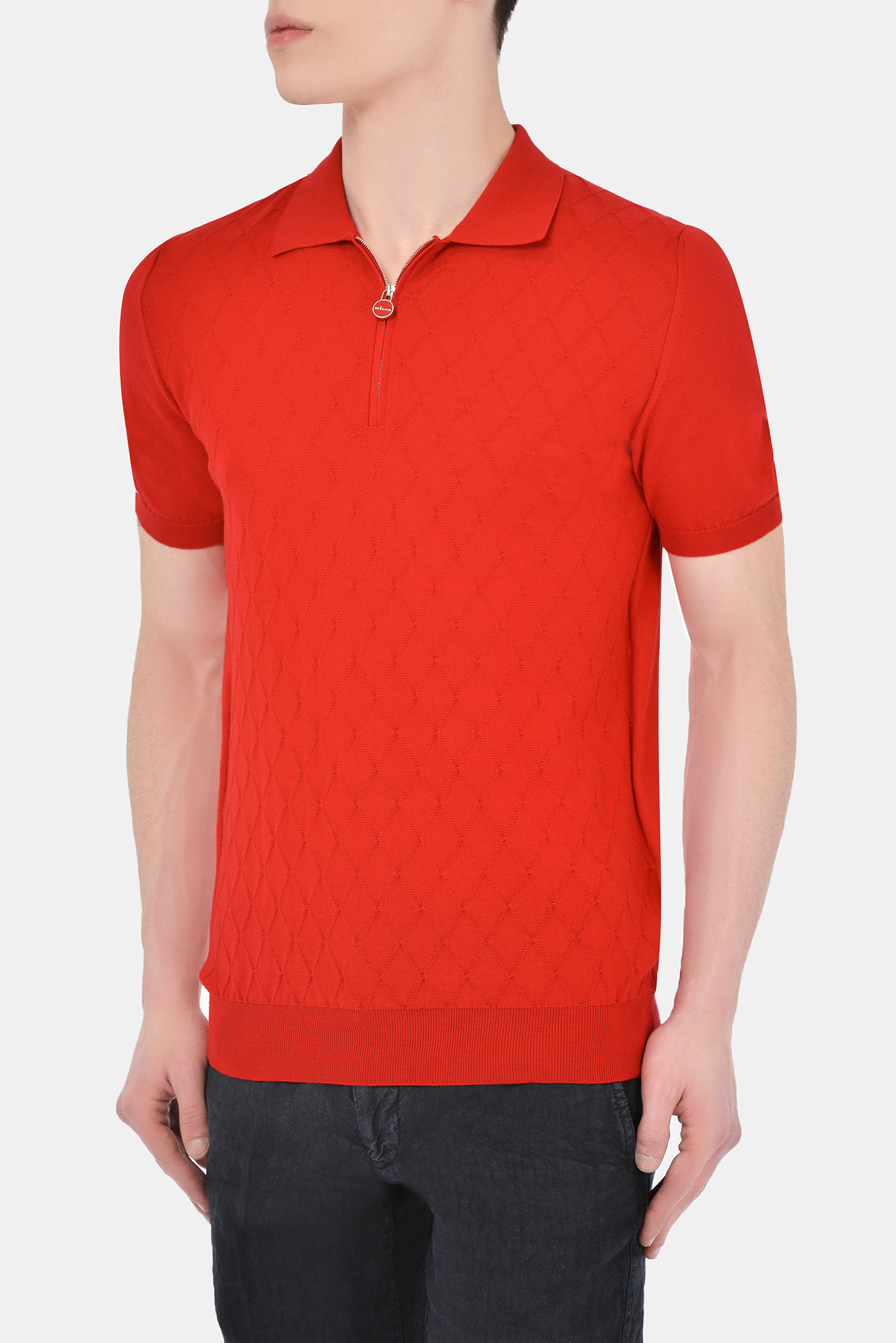 Поло KITON UK1247E21K, цвет: Красный, Мужской