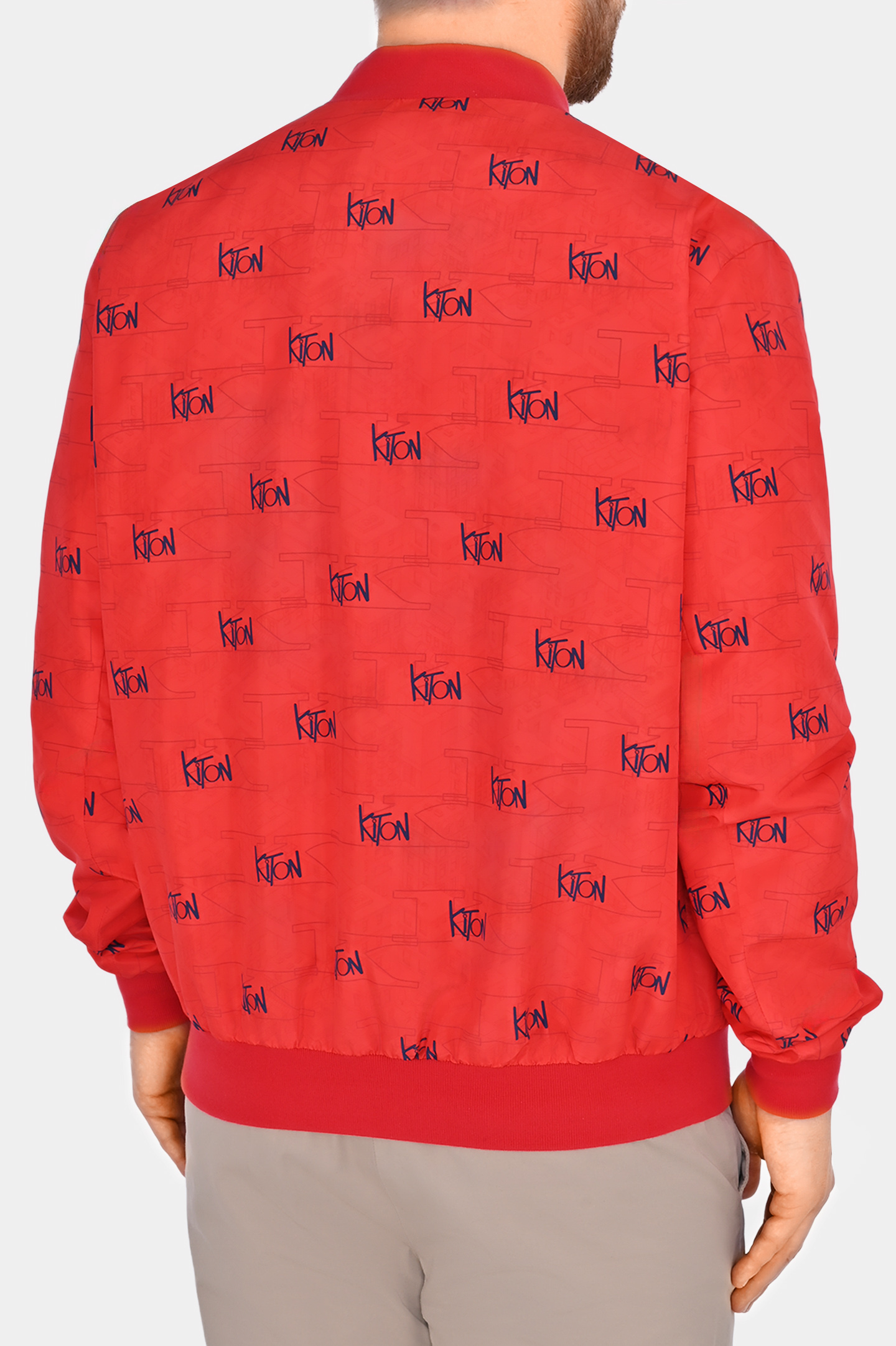 Легкая куртка из полиэстера с принтом и логотипом KITON UBLMSEAK0708D1, цвет: Красный, Мужской