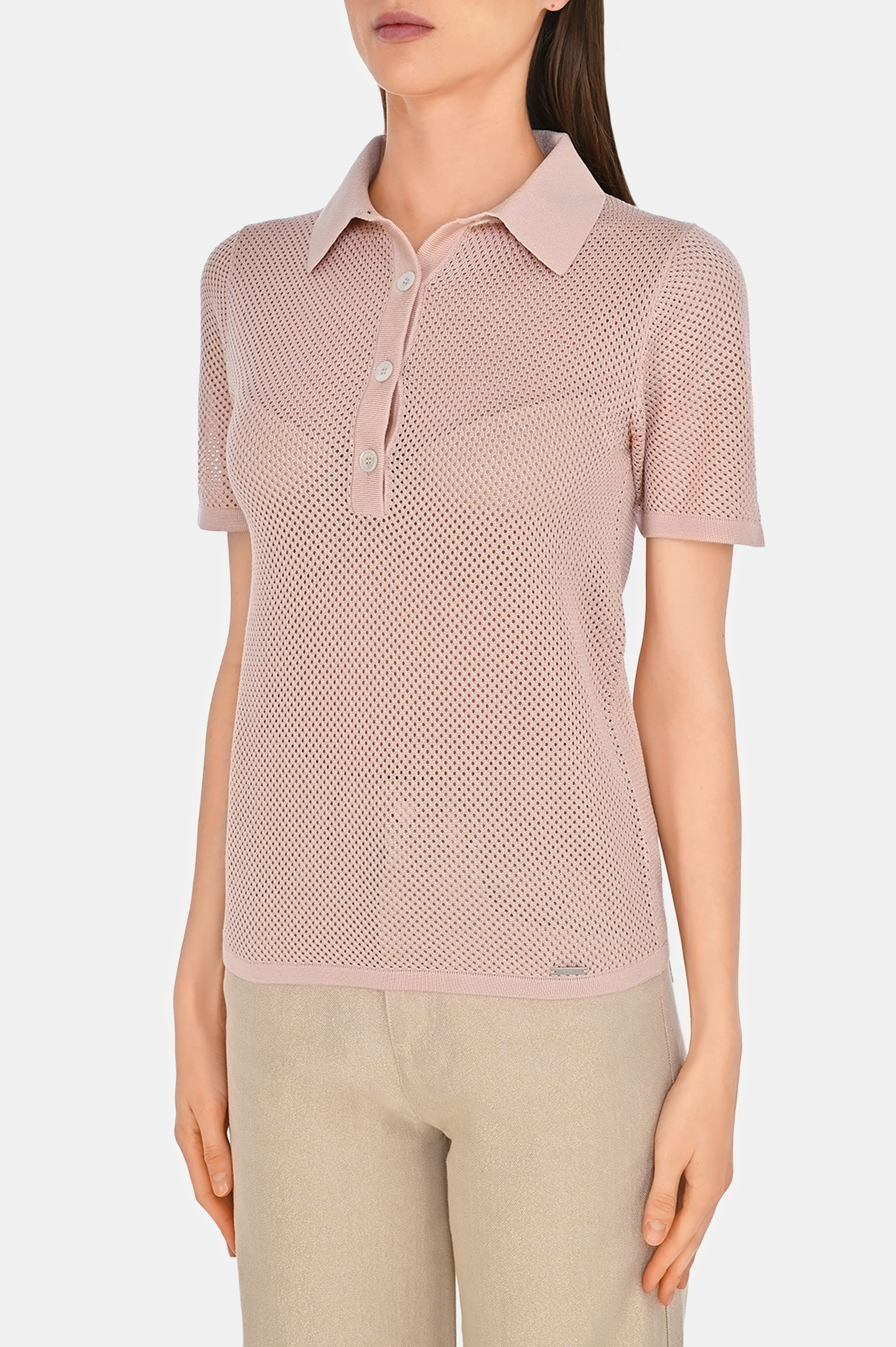 Поло (Блуза) KITON D557141243, цвет: Розовый, Женский