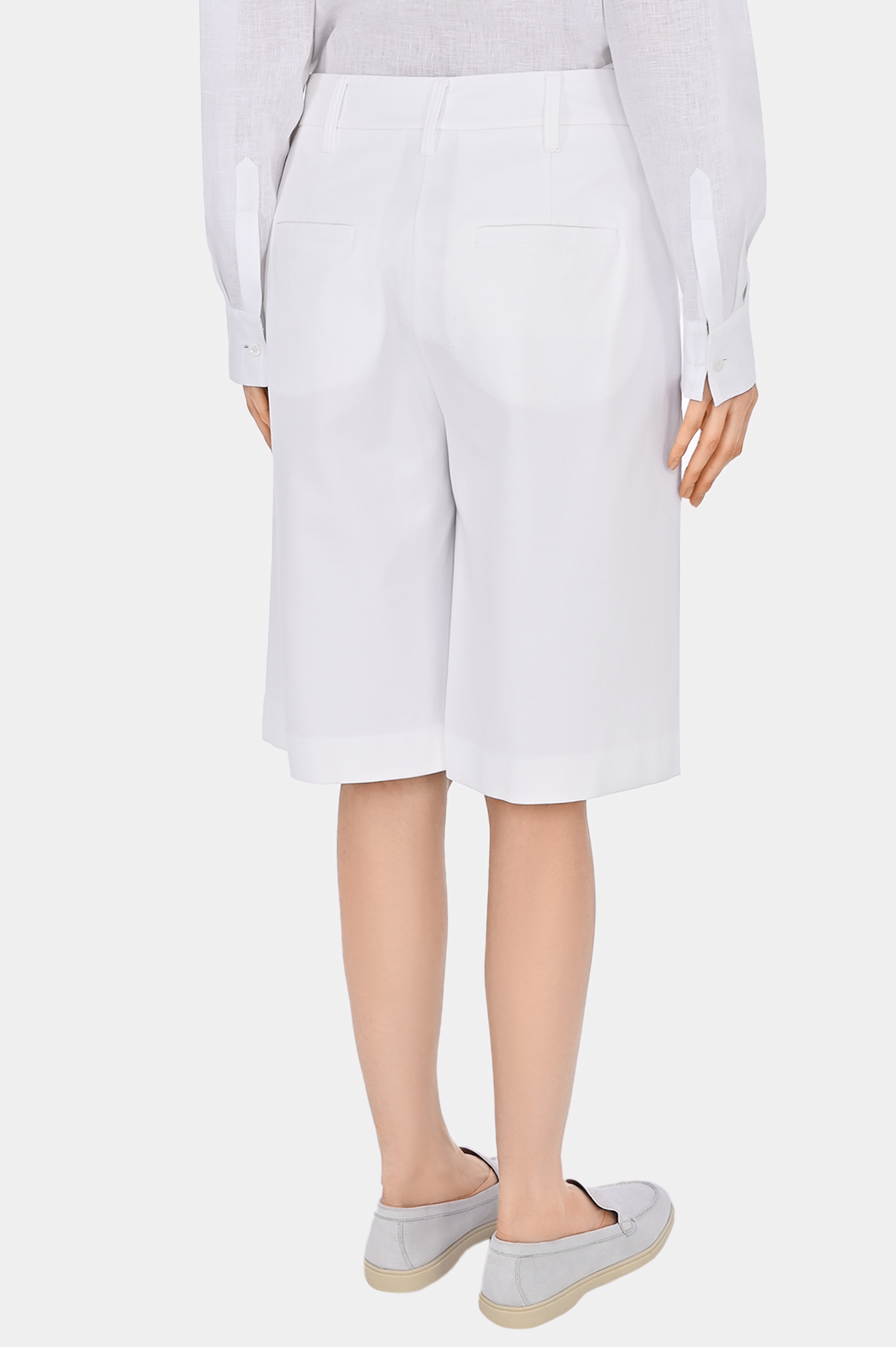 Хлопковые шорты-бермуды  BRUNELLO  CUCINELLI ML946BB399, цвет: Белый, Женский