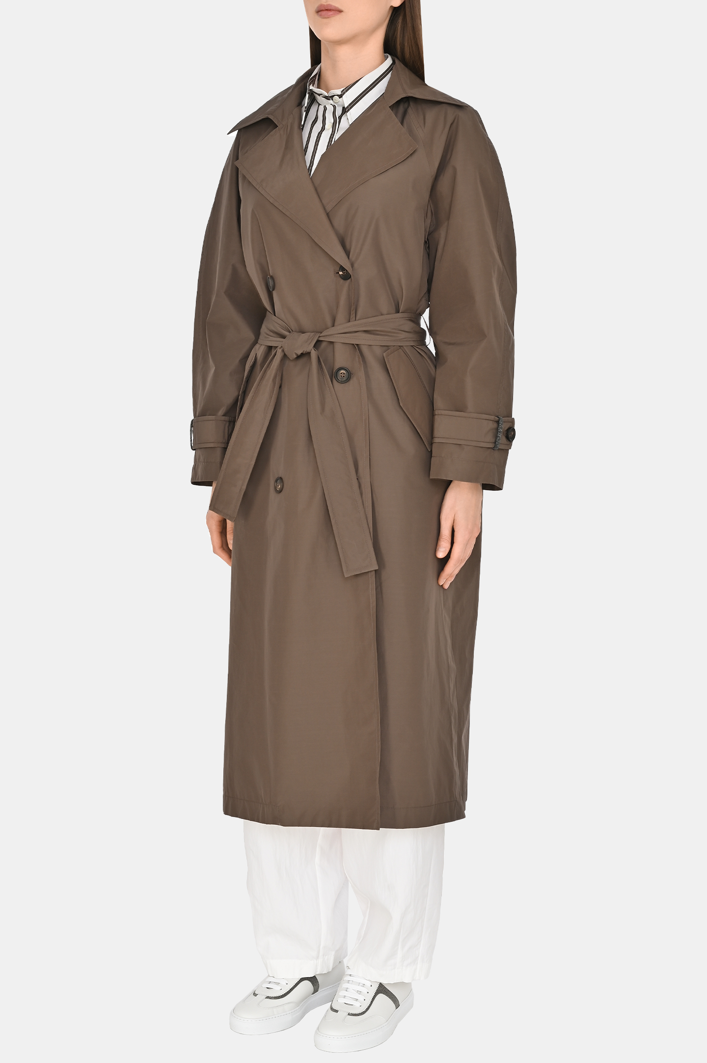 Плащ BRUNELLO  CUCINELLI MG5019909, цвет: Темно-коричневый, Женский