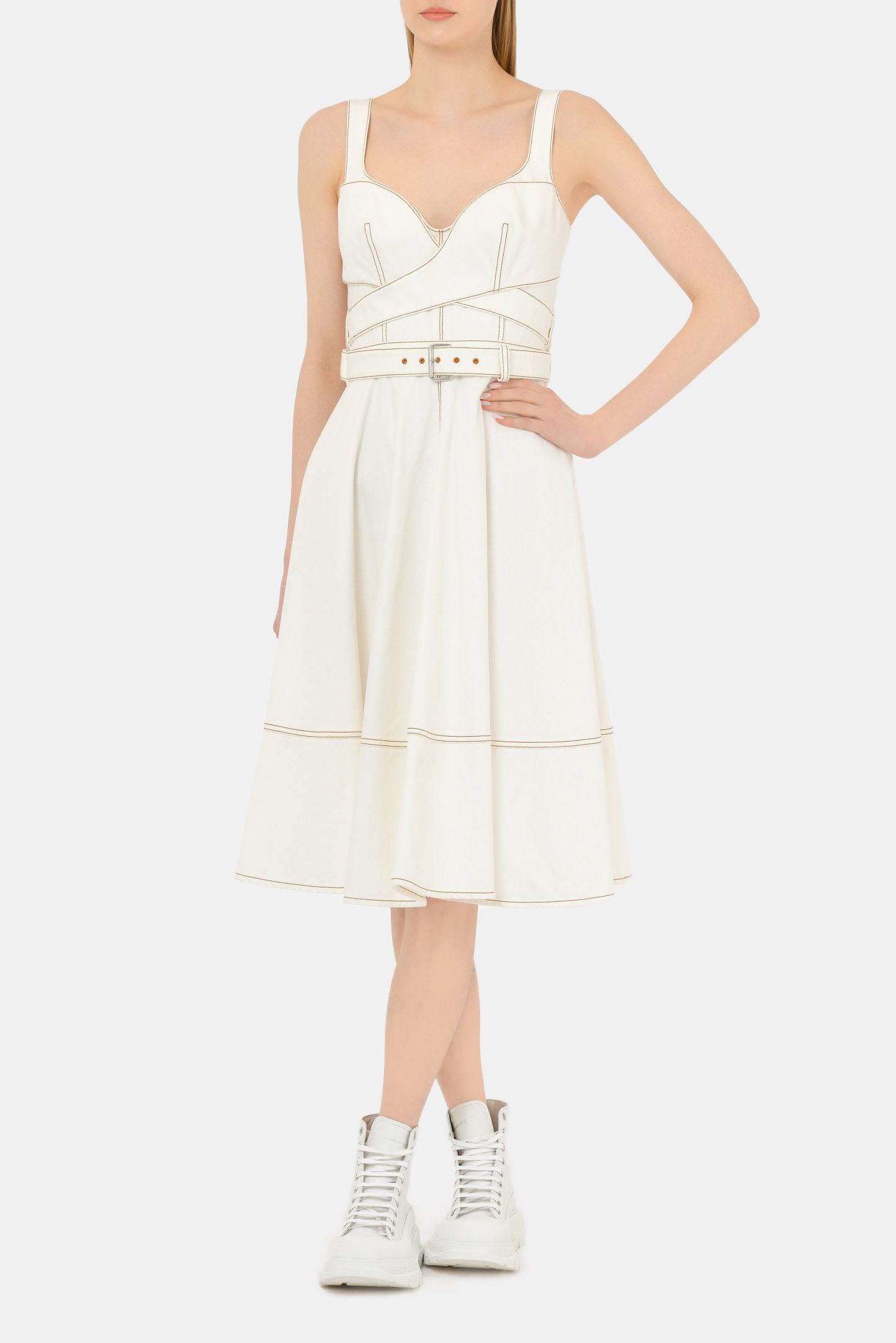 Платье ALEXANDER MCQUEEN 648946 QMAA9, цвет: Белый, Женский