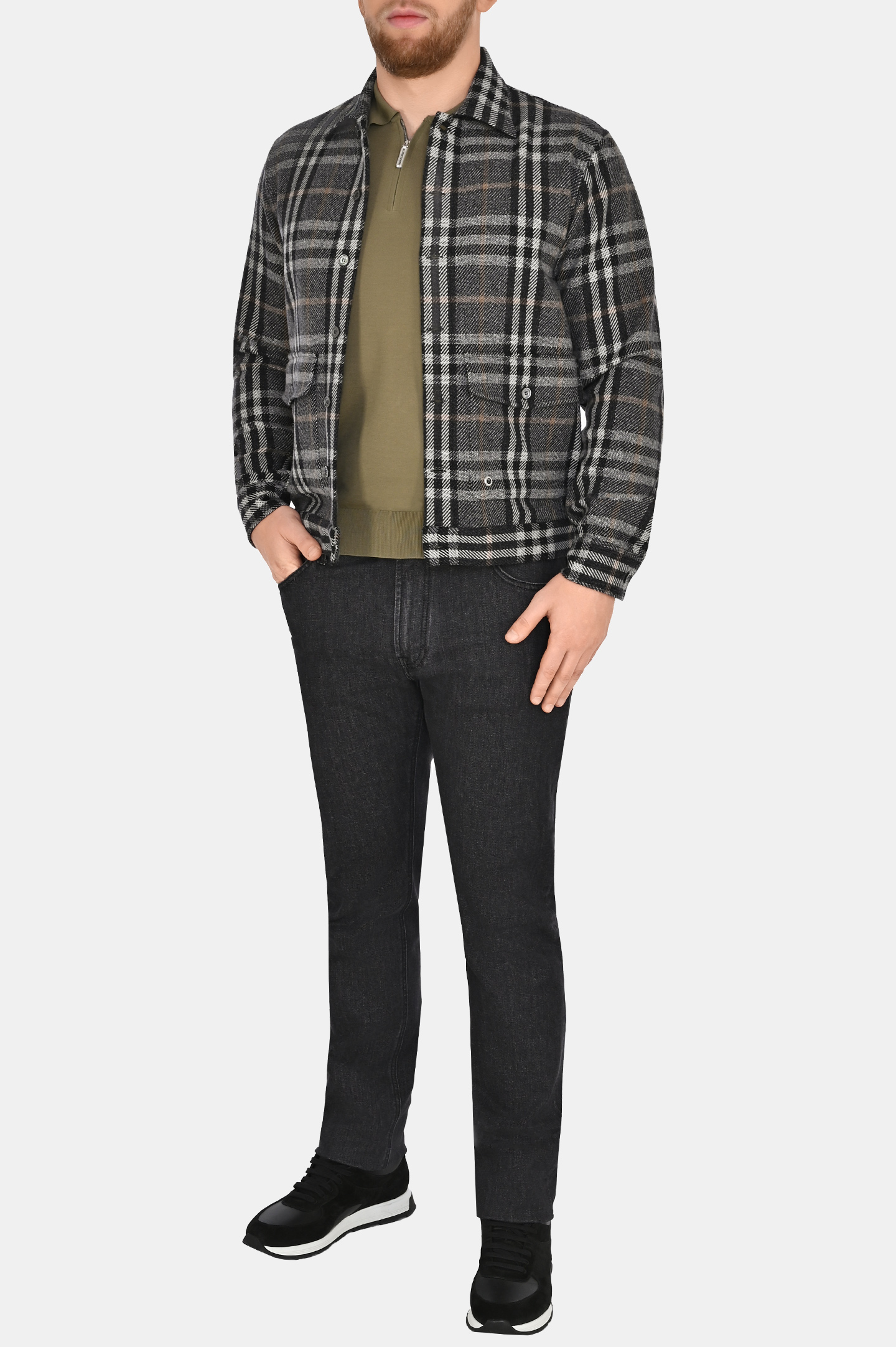 Рубашка-пиджак из шерсти и кашемира STEFANO RICCI MC007099 WC005P, цвет: Темно-серый, Мужской