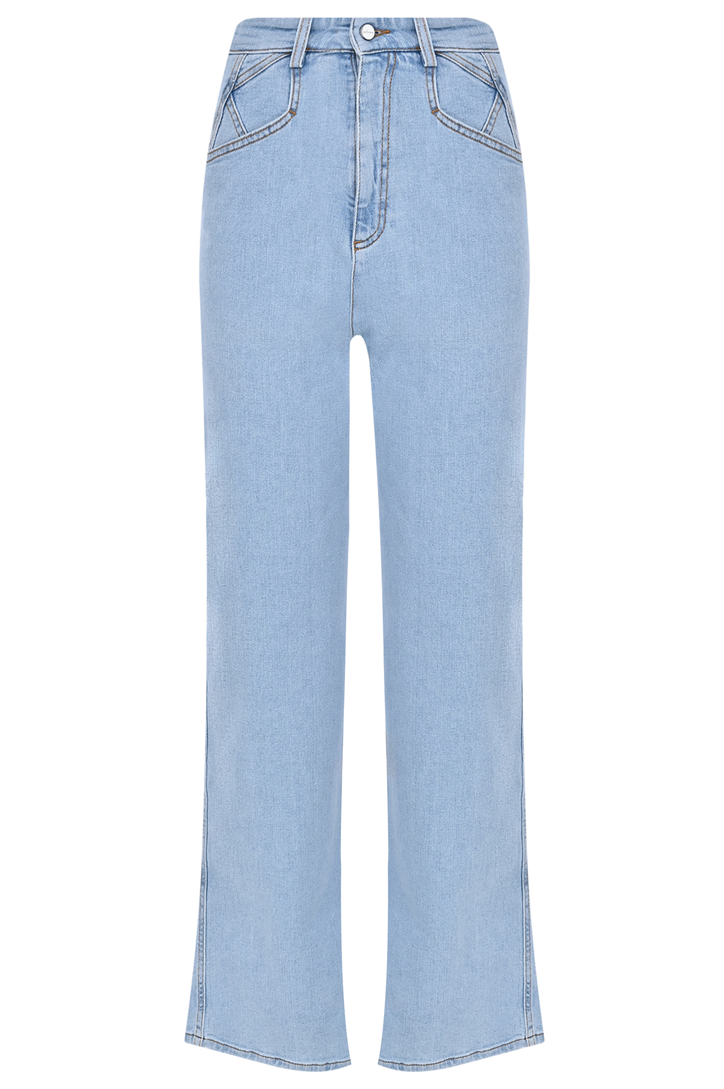 Широкие джинсы из хлопка и эластана KITON DJ53102K0900D0, цвет: Голубой, Женский
