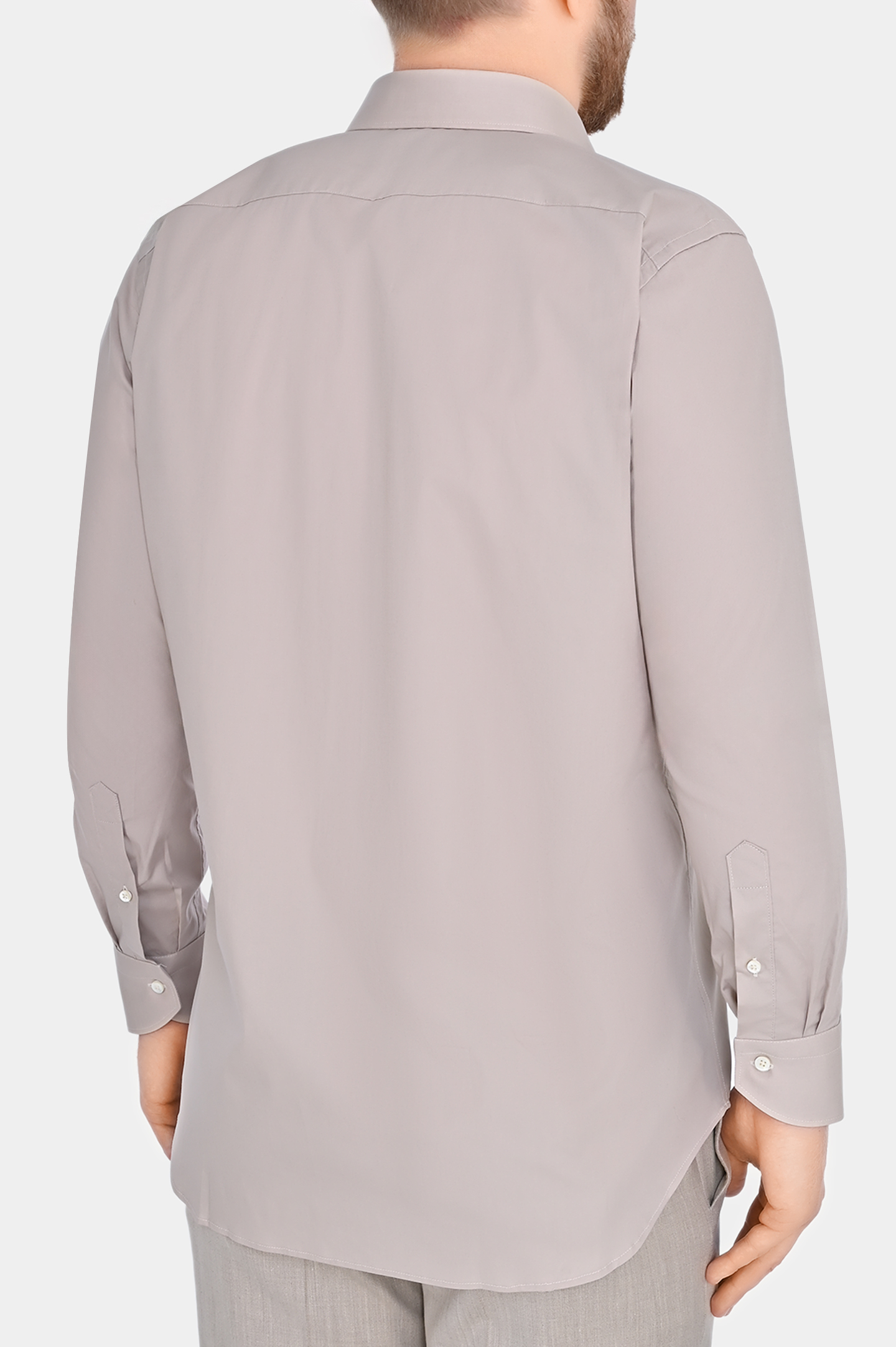 Рубашка из хлопка и эластана CANALI GD02832 7A1, цвет: Бежевый, Мужской