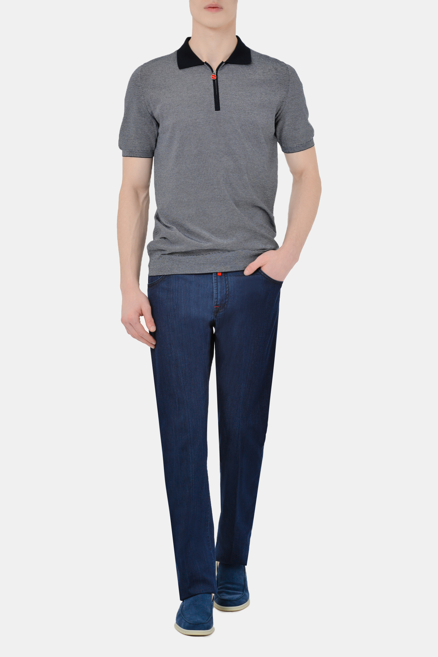 Поло KITON UK939E21V12, цвет: Синий, Мужской