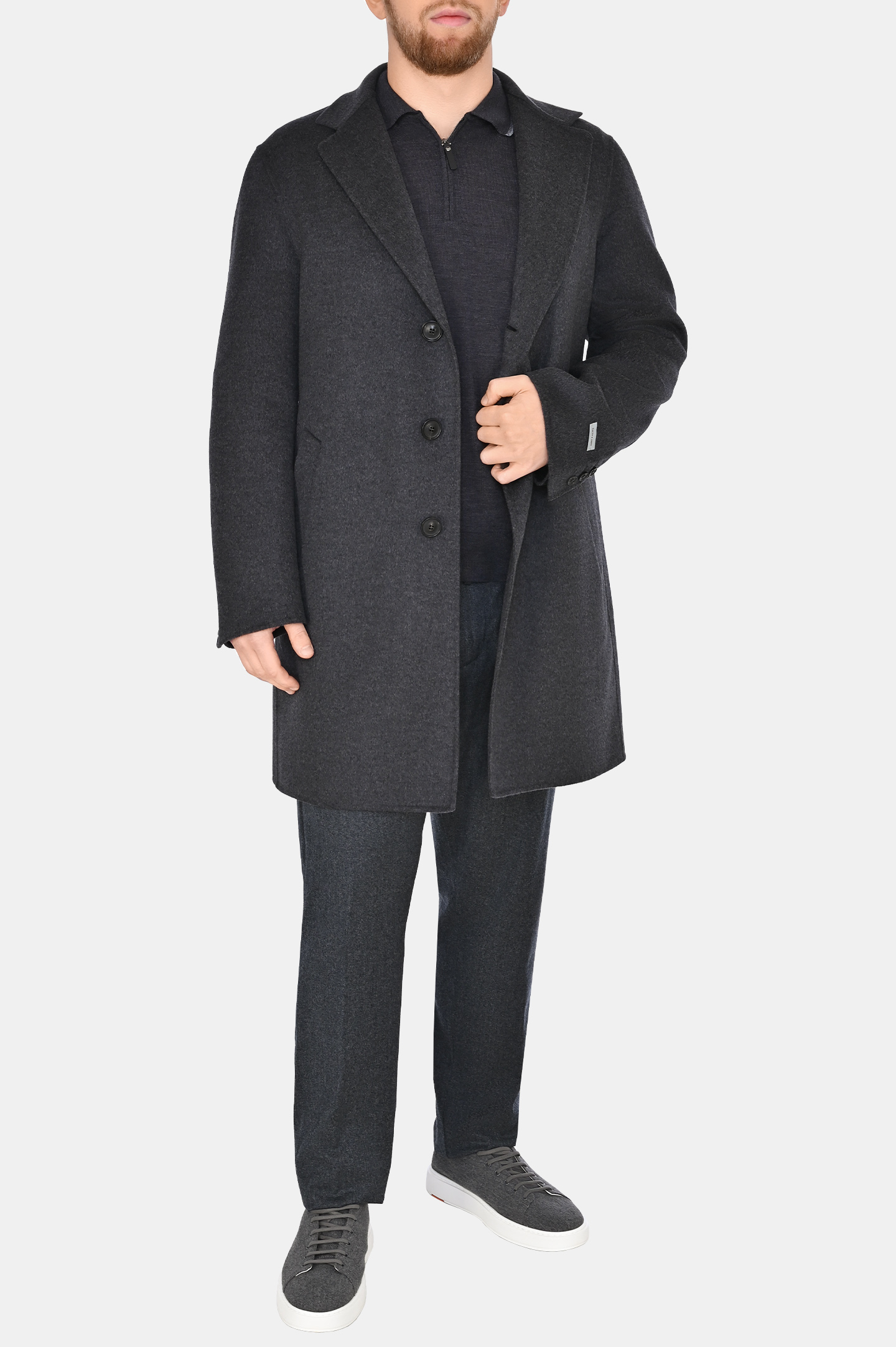 Брюки из шерсти CANALI PR01256 91678/-R, цвет: Темно-серый, Мужской