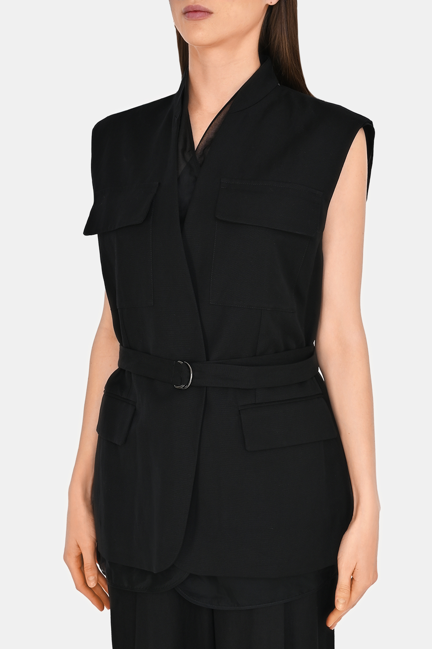 Жилет+пояс BRUNELLO  CUCINELLI MH5447344, цвет: Черный, Женский
