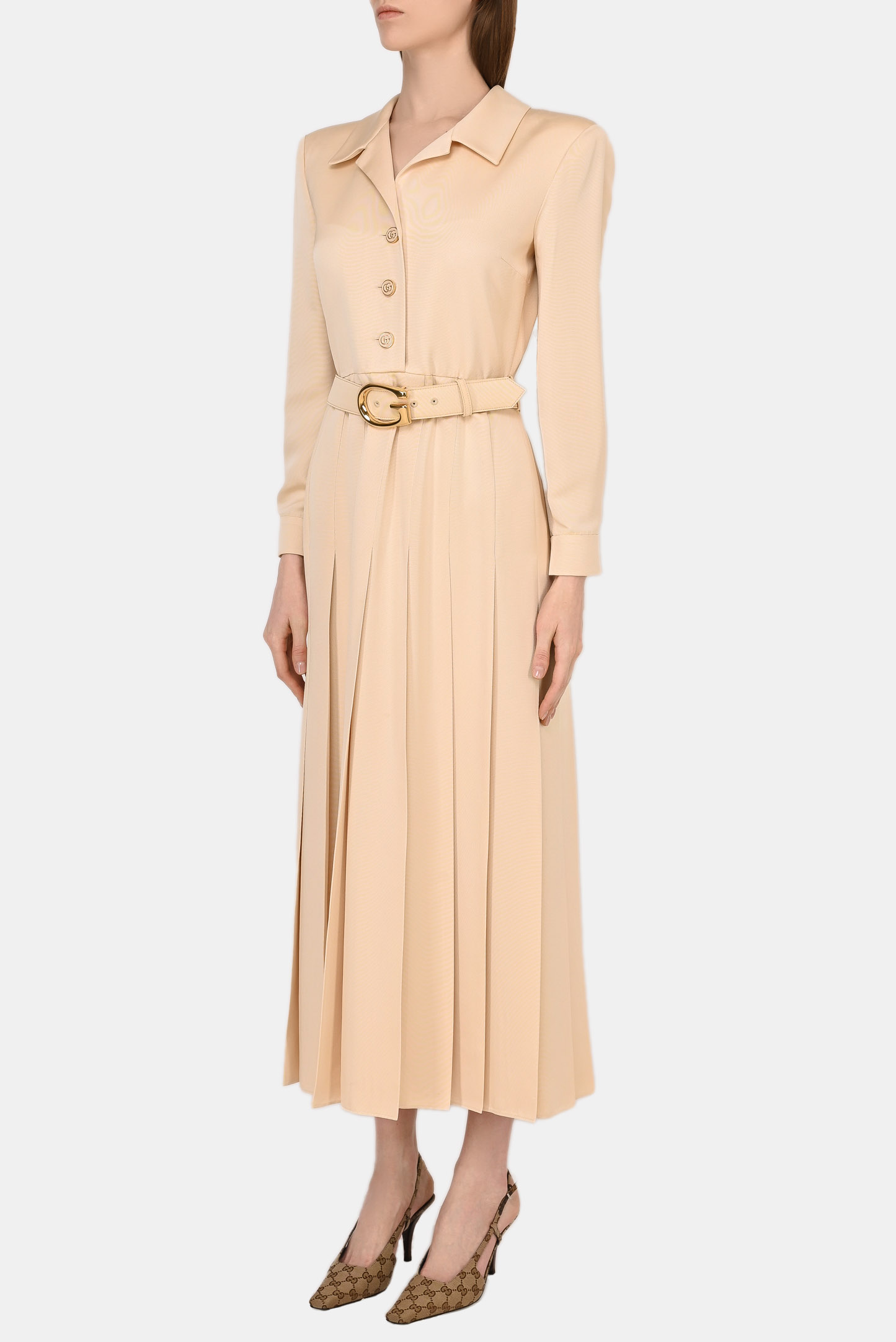 Платье GUCCI 676263 Z8AWA, цвет: Молочный, Женский