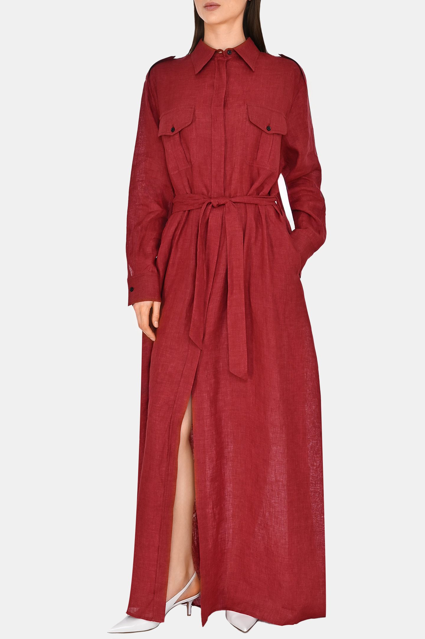 Платье+пояс KITON D47321K0903E0, цвет: Бордовый, Женский