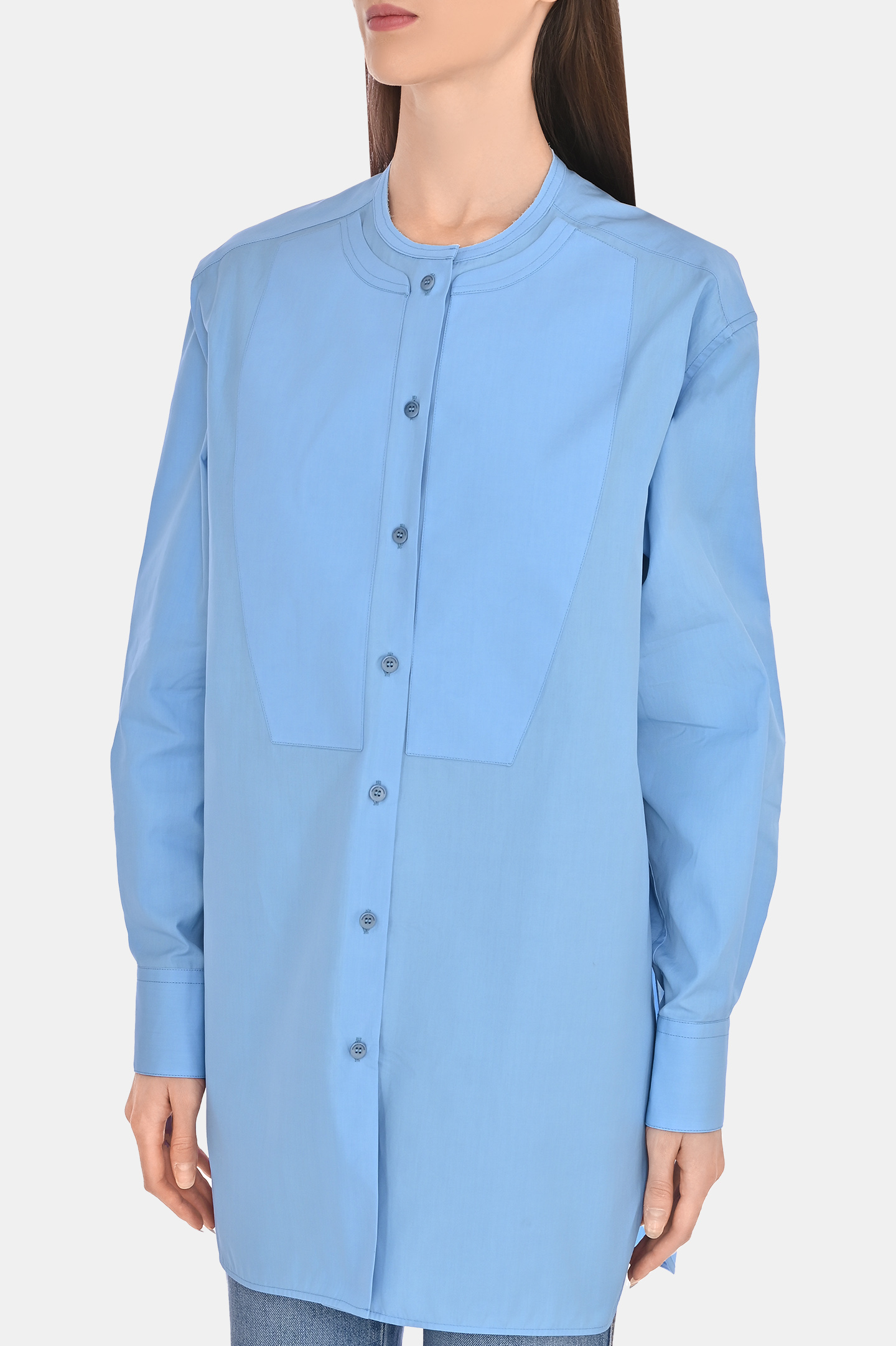 Блуза ERMANNO SCERVINO D422K302MSC, цвет: Голубой, Женский