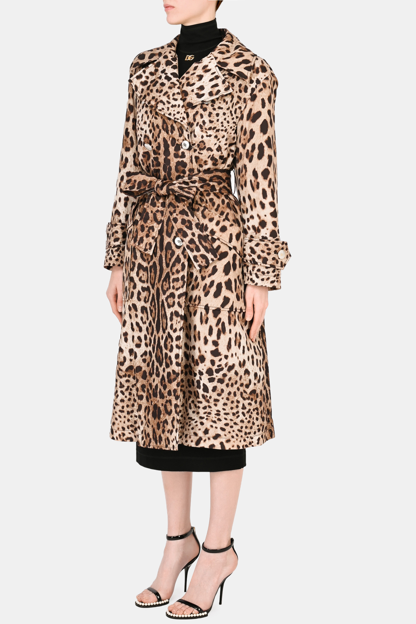 Плащ DOLCE & GABBANA F0AV1T FSM7M, цвет: Леопардовый, Женский