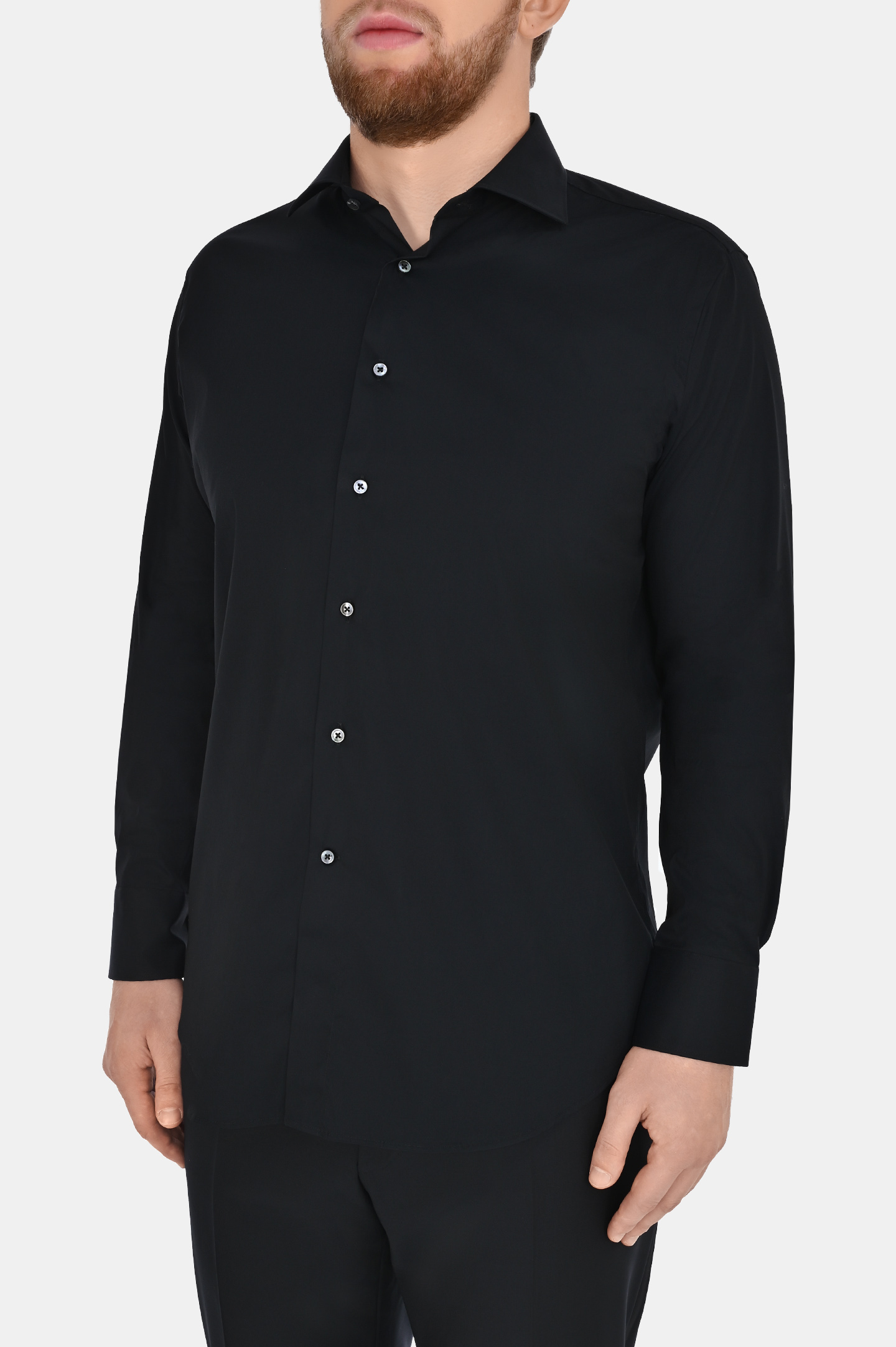 Рубашка CANALI GA01222 7C3TX, цвет: Черный, Мужской