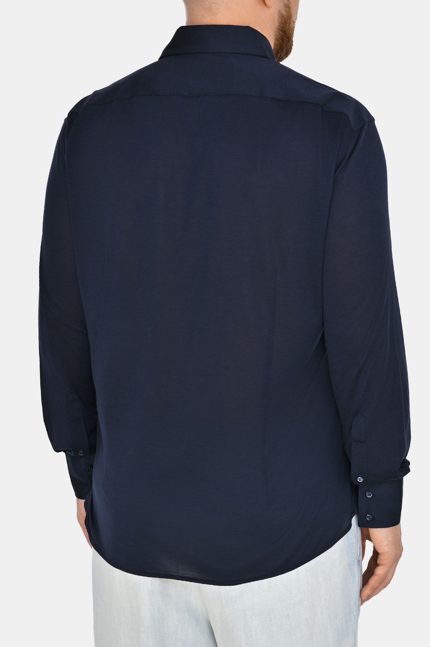 Рубашка BRUNELLO  CUCINELLI MD8216686, цвет: Темно-синий, Мужской
